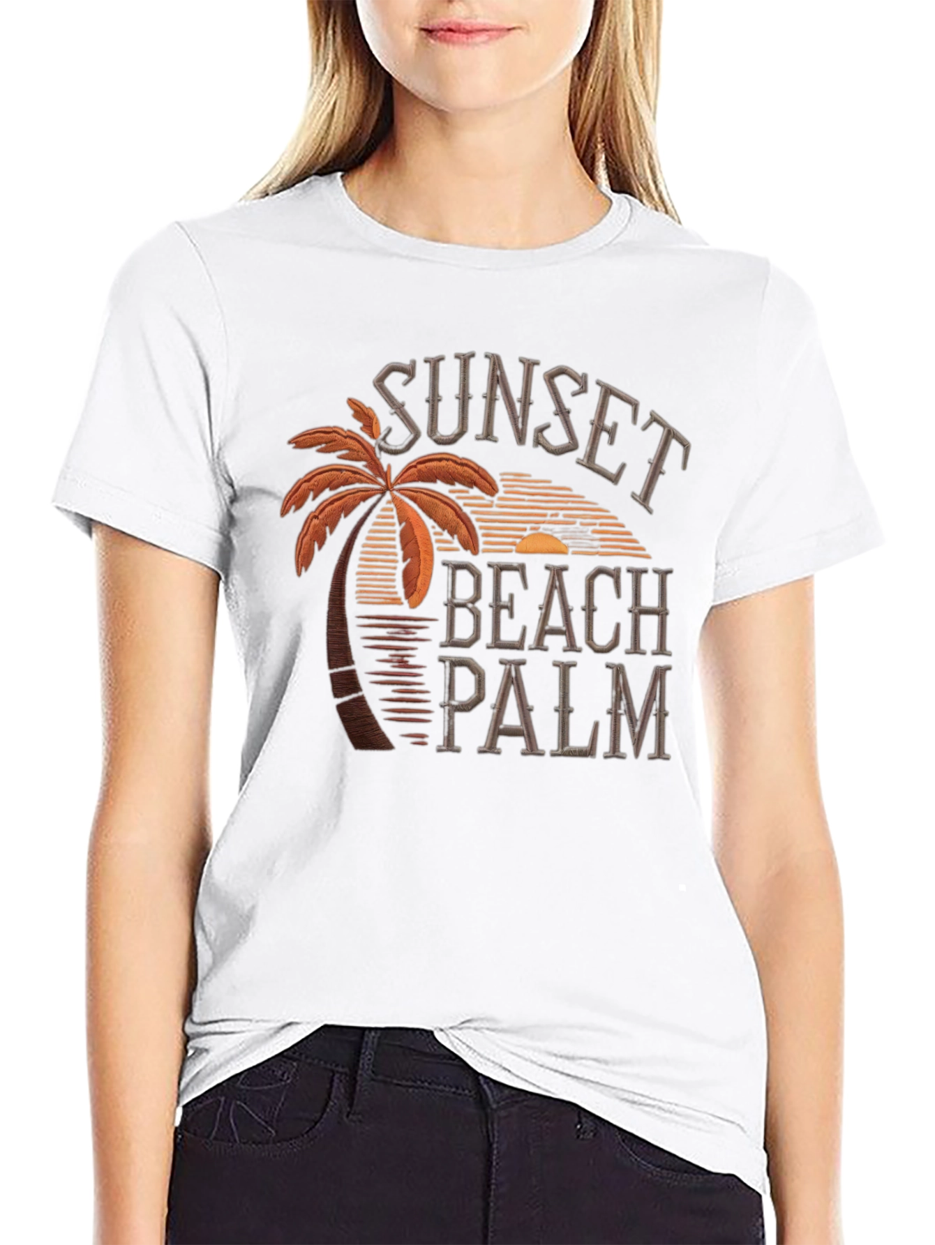 Sunset Beach Palm T-Shirt