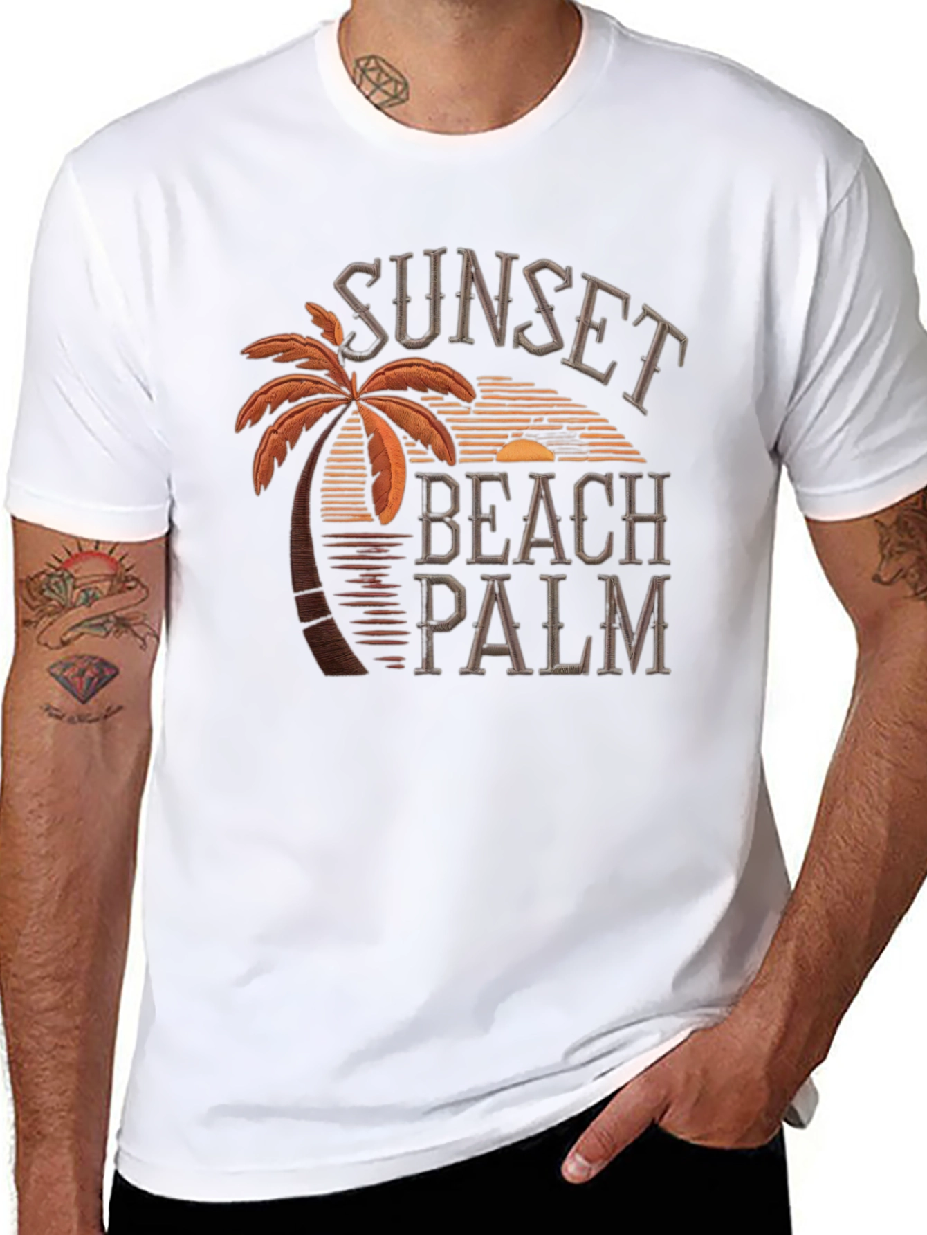 Sunset Beach Palm T-Shirt
