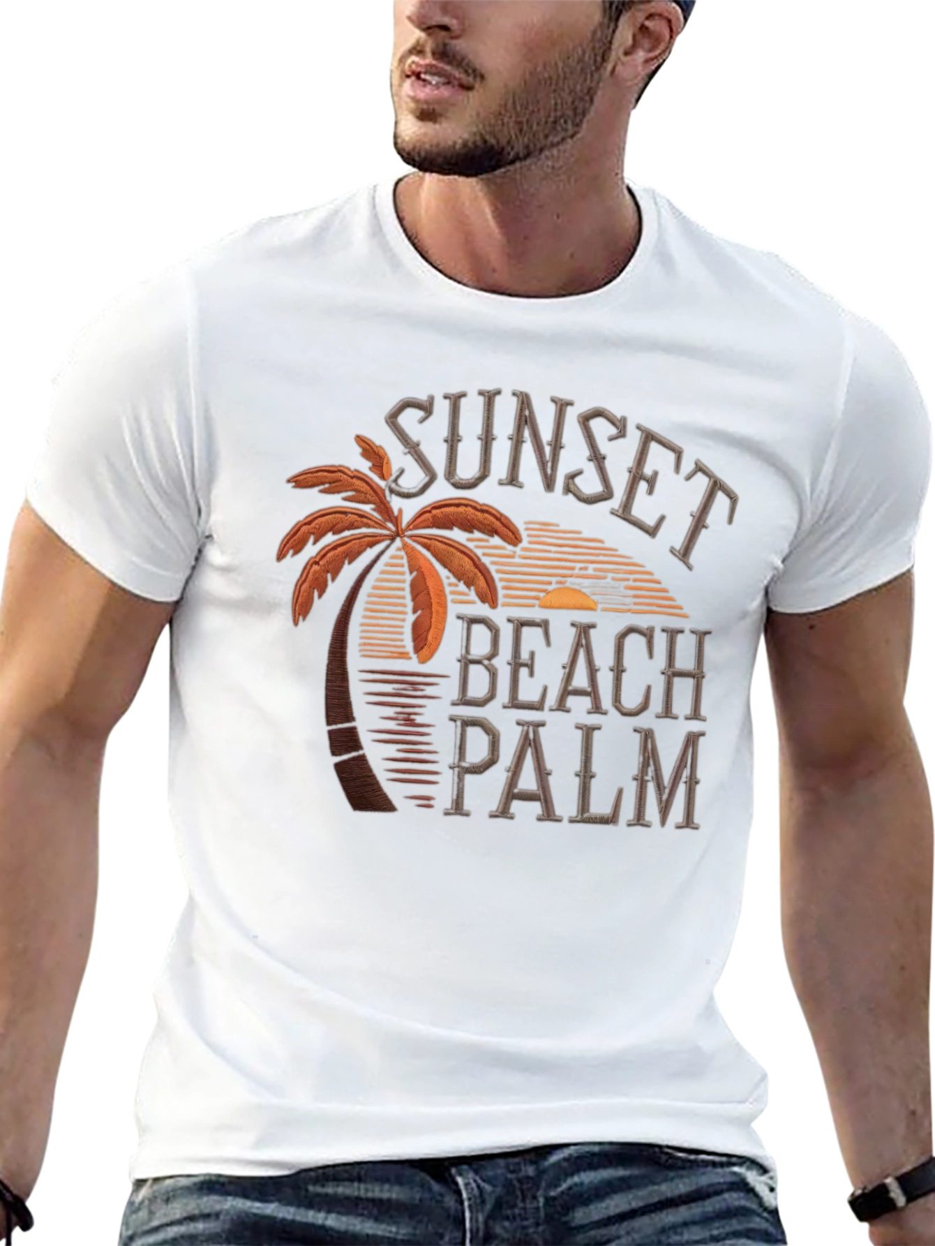 Sunset Beach Palm T-Shirt