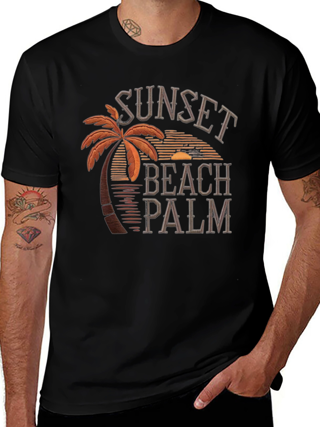 Sunset Beach Palm T-Shirt