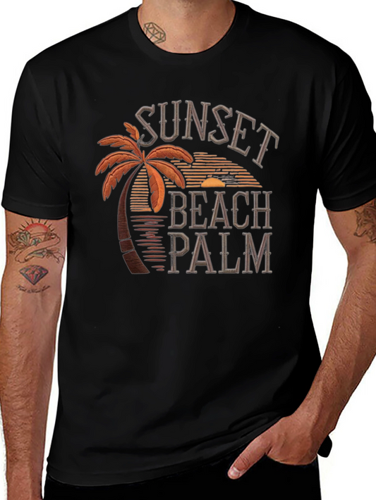 Sunset Beach Palm T-Shirt