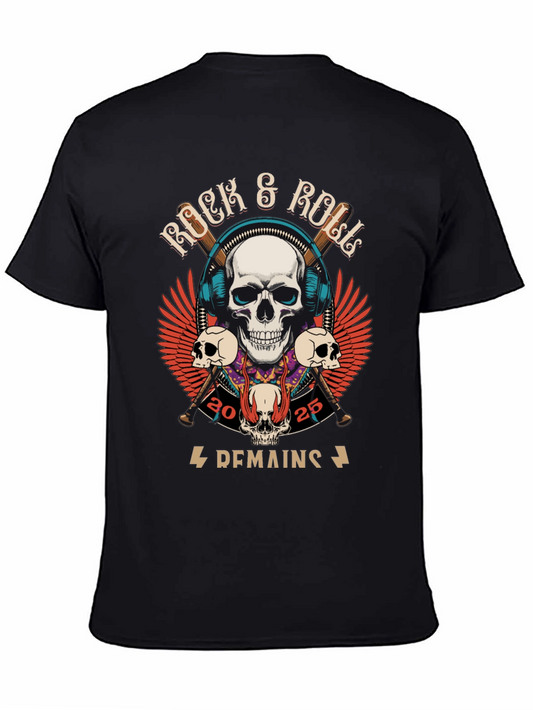 Rock & Roll Graphic T-Shirt - Skull Design