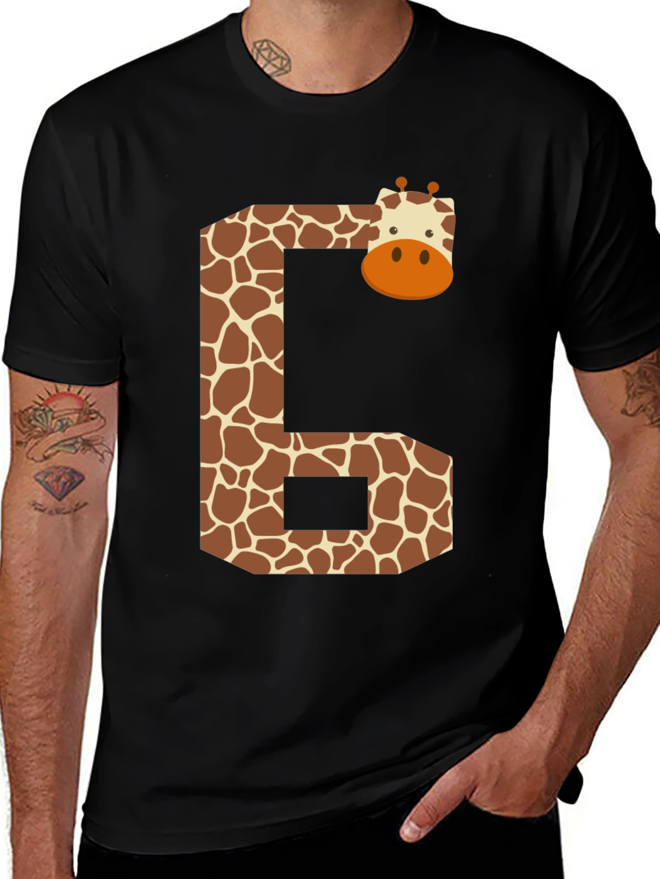 Giraffe Number 6 Graphic Tee