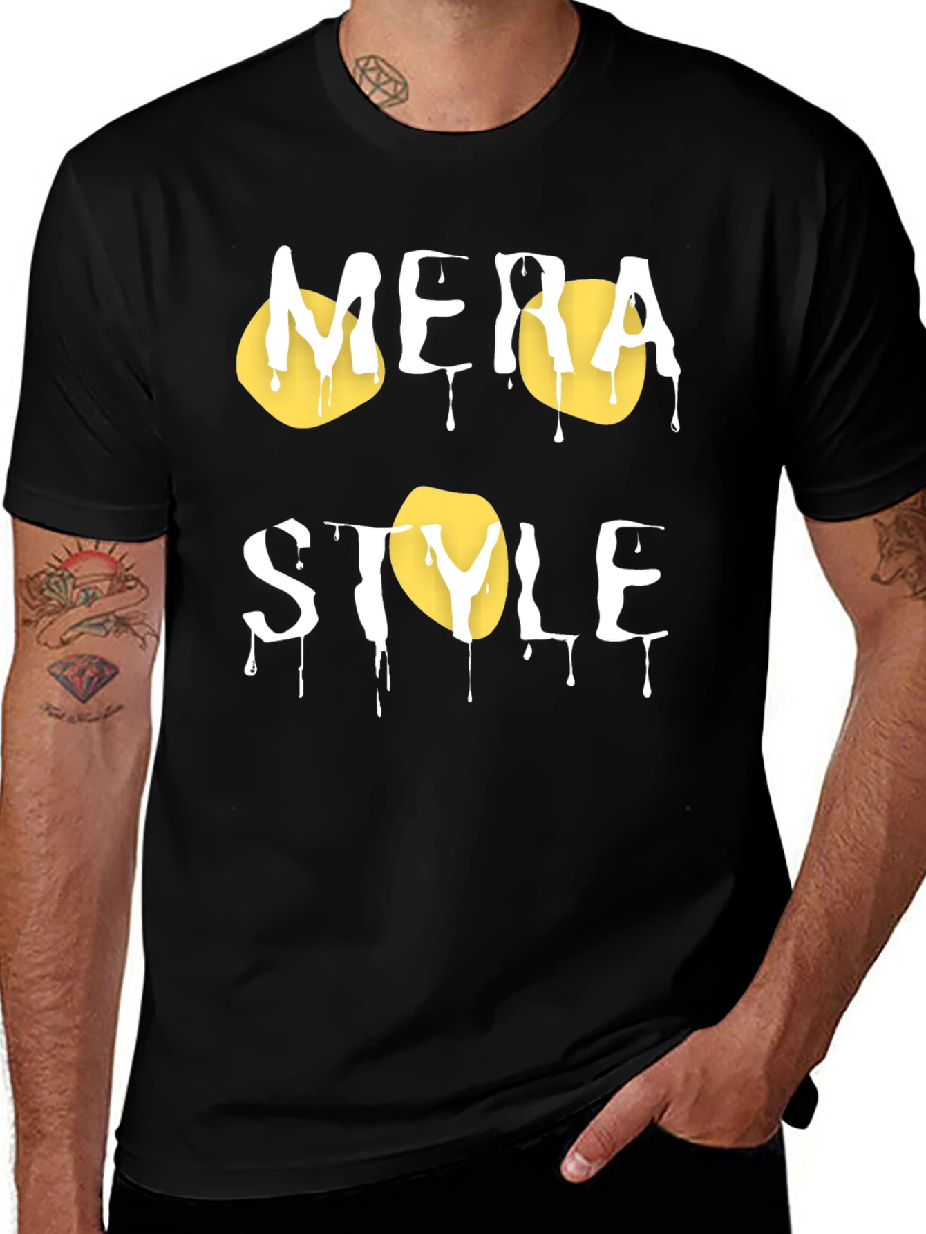 Mera Style Black Graphic T-Shirt