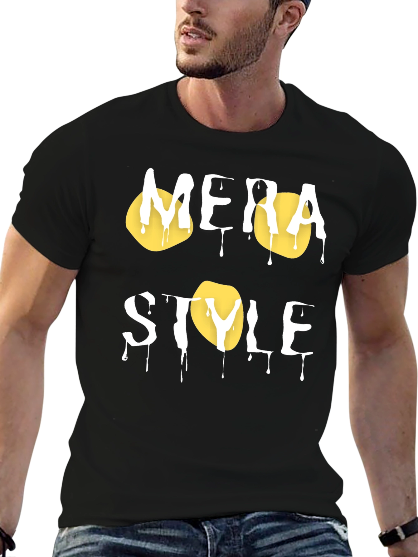 Mera Style Black Graphic T-Shirt