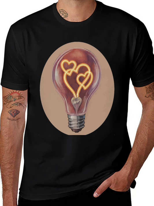 Heart Bulb Graphic Tee - Express Your Love!