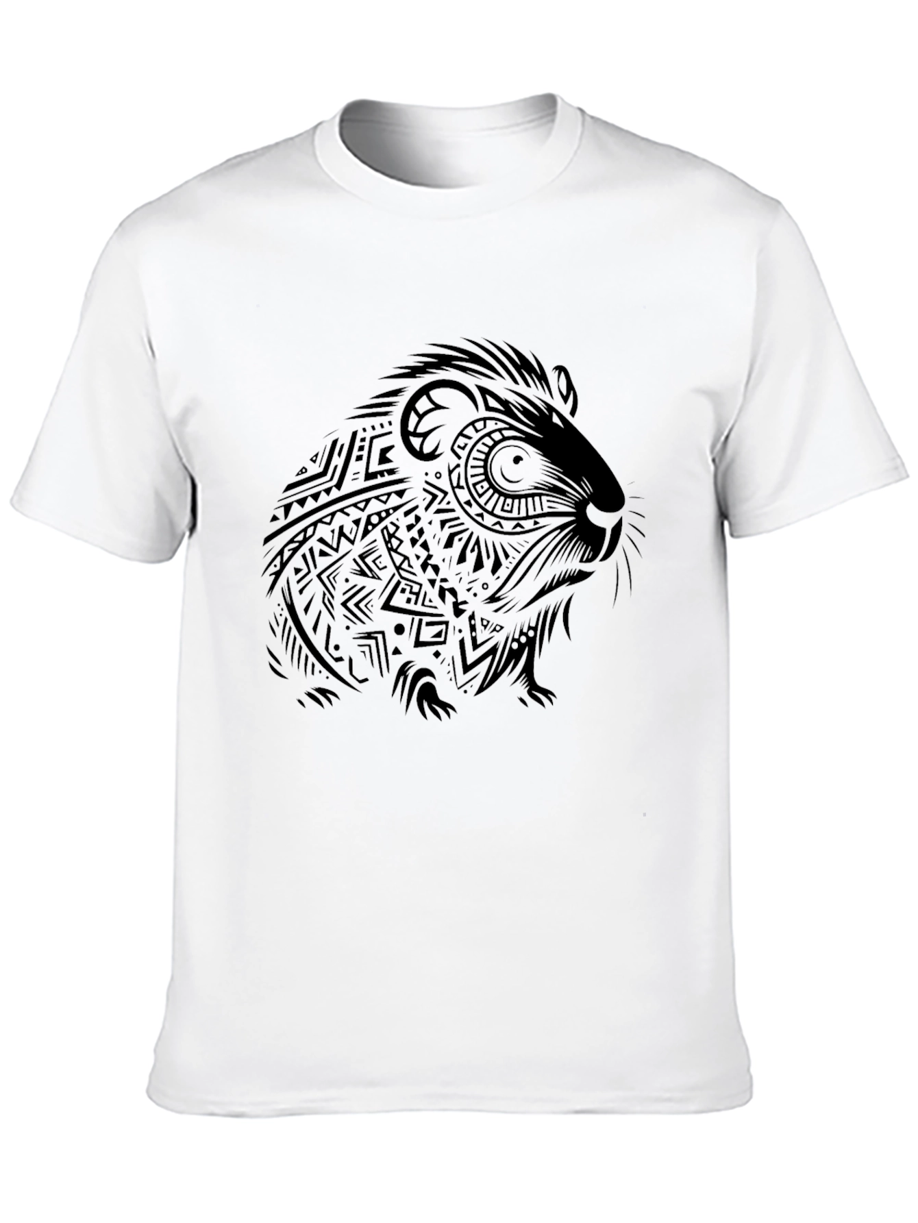 Tribal Guinea Pig Graphic Tee - Black