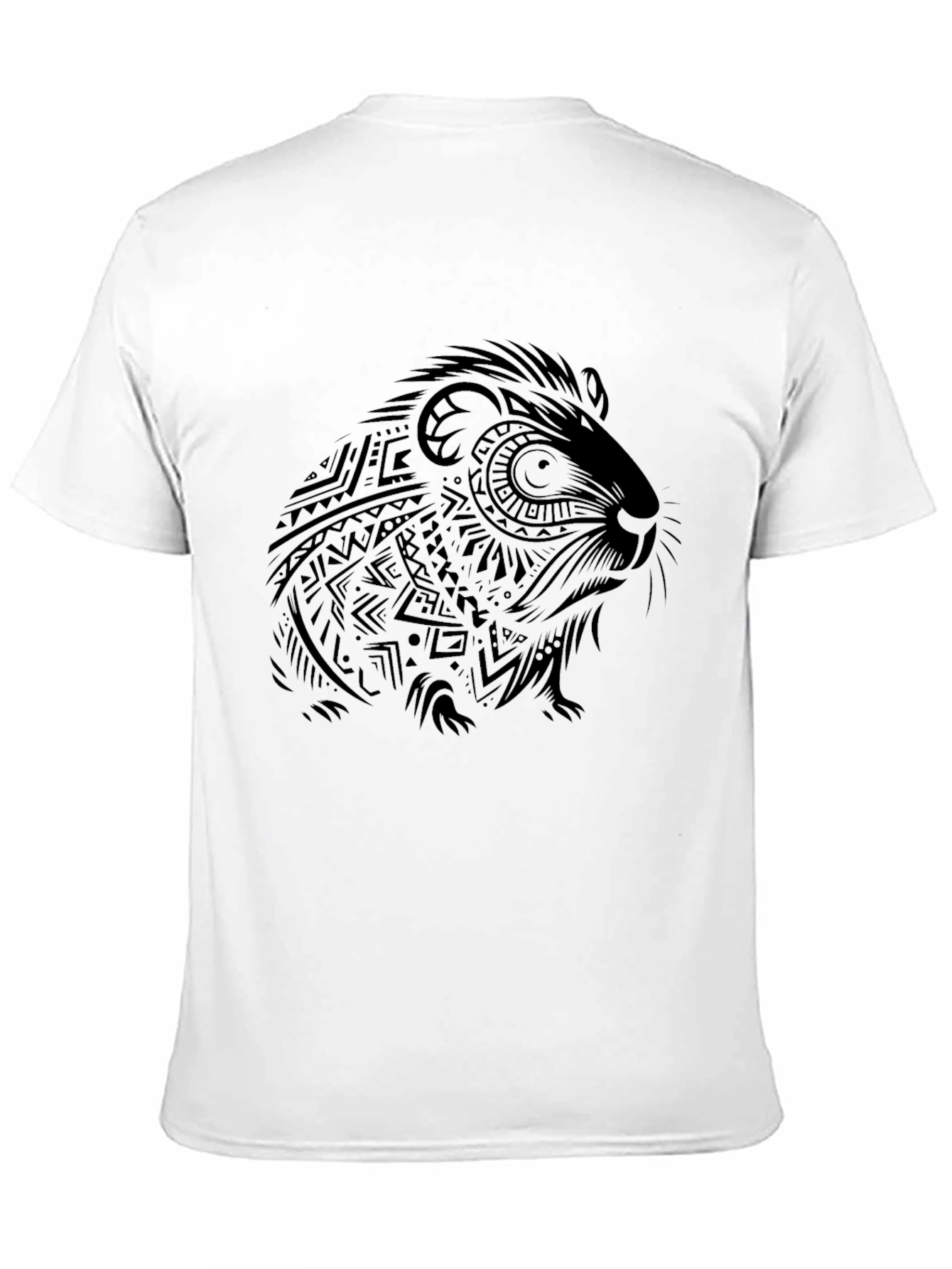 Tribal Guinea Pig Graphic Tee - Black