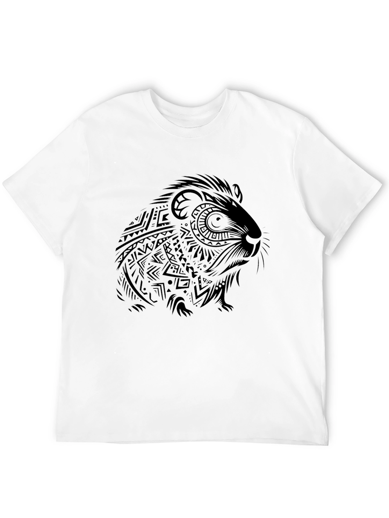 Tribal Guinea Pig Graphic Tee - Black