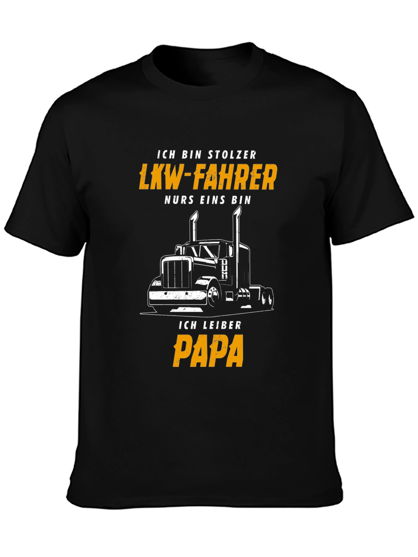 Proud Trucker Papa Black T-Shirt