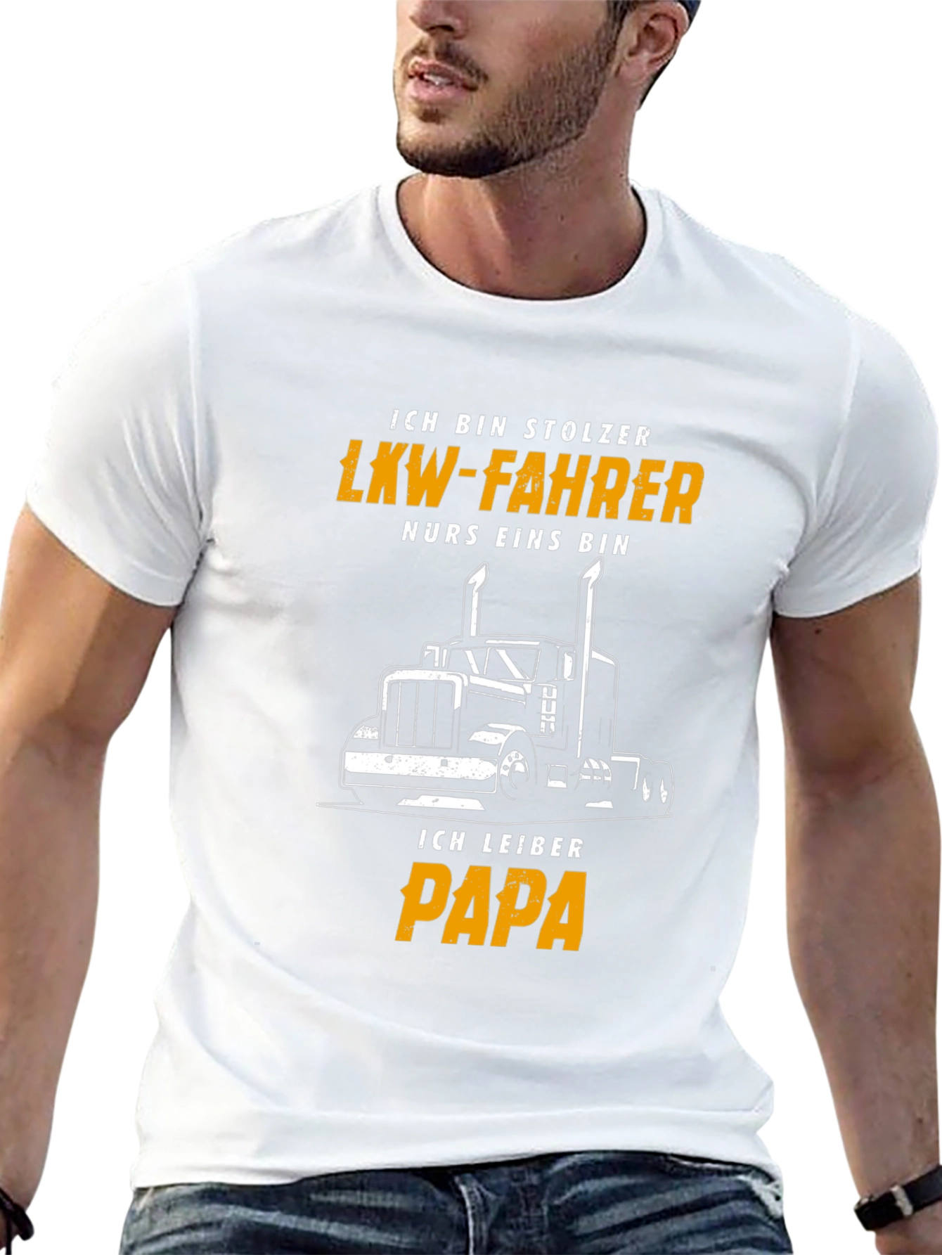 Proud Trucker Papa Black T-Shirt