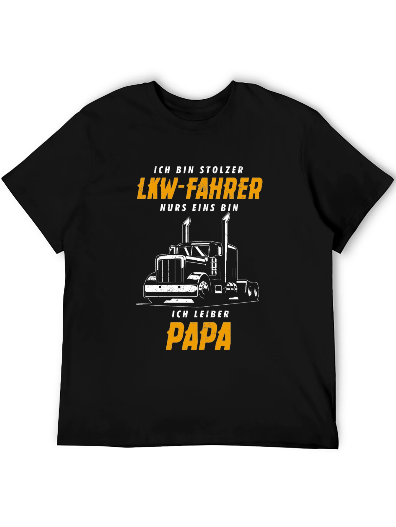 Proud Trucker Papa Black T-Shirt