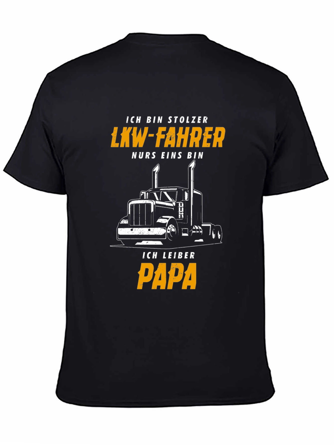 Proud Trucker Papa Black T-Shirt
