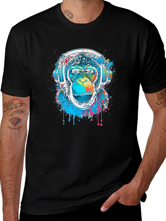 Monkey DJ Graphic Tee - Cool & Colorful Design