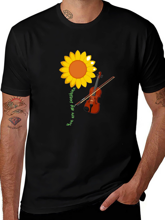 Sunflower Violin Graphic Tee - You Are My Sunshine T-Shirt