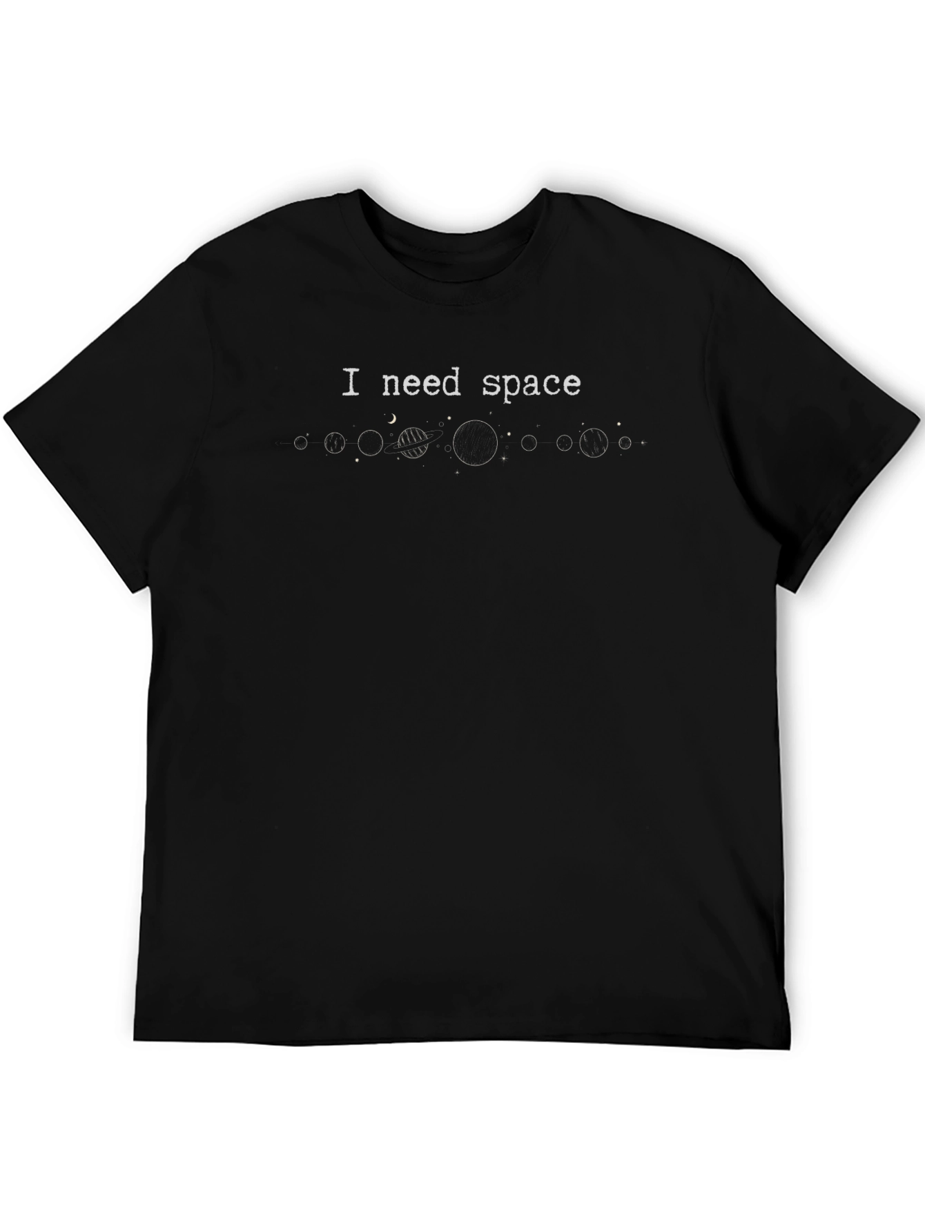 I Need Space Graphic Tee - Black Cotton T-Shirt