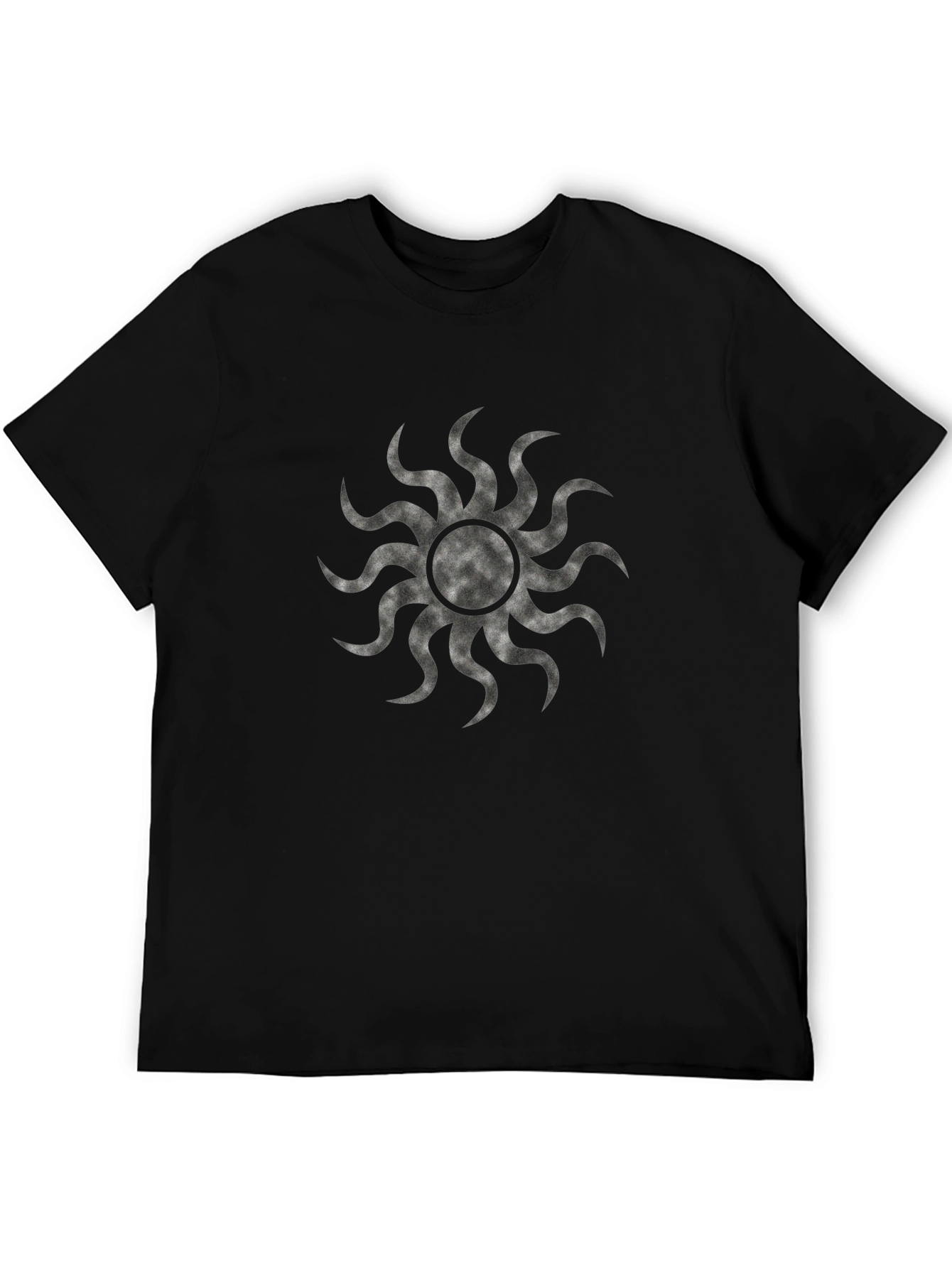 Black Graphic Tee - Sunburst Design