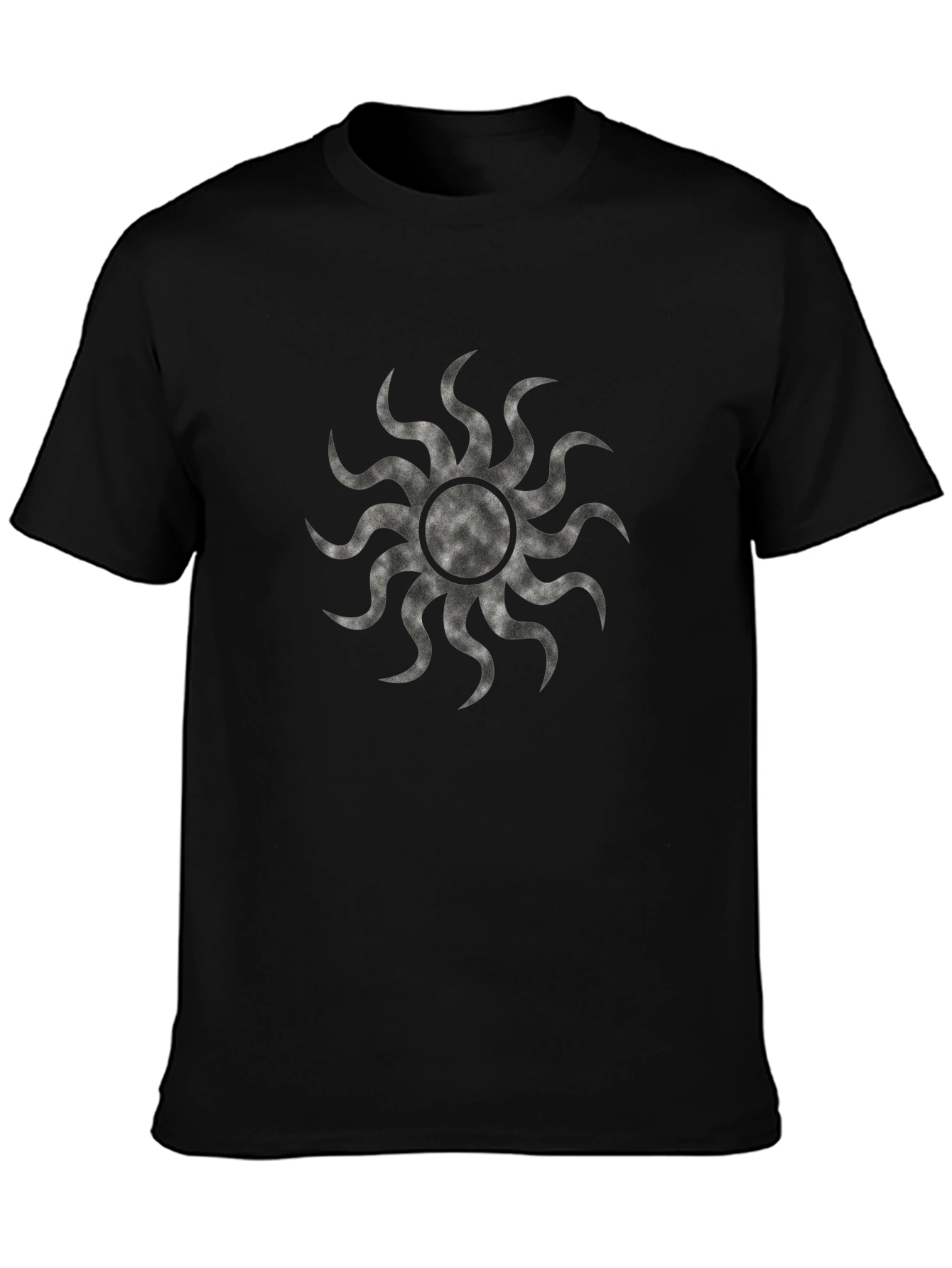 Black Graphic Tee - Sunburst Design