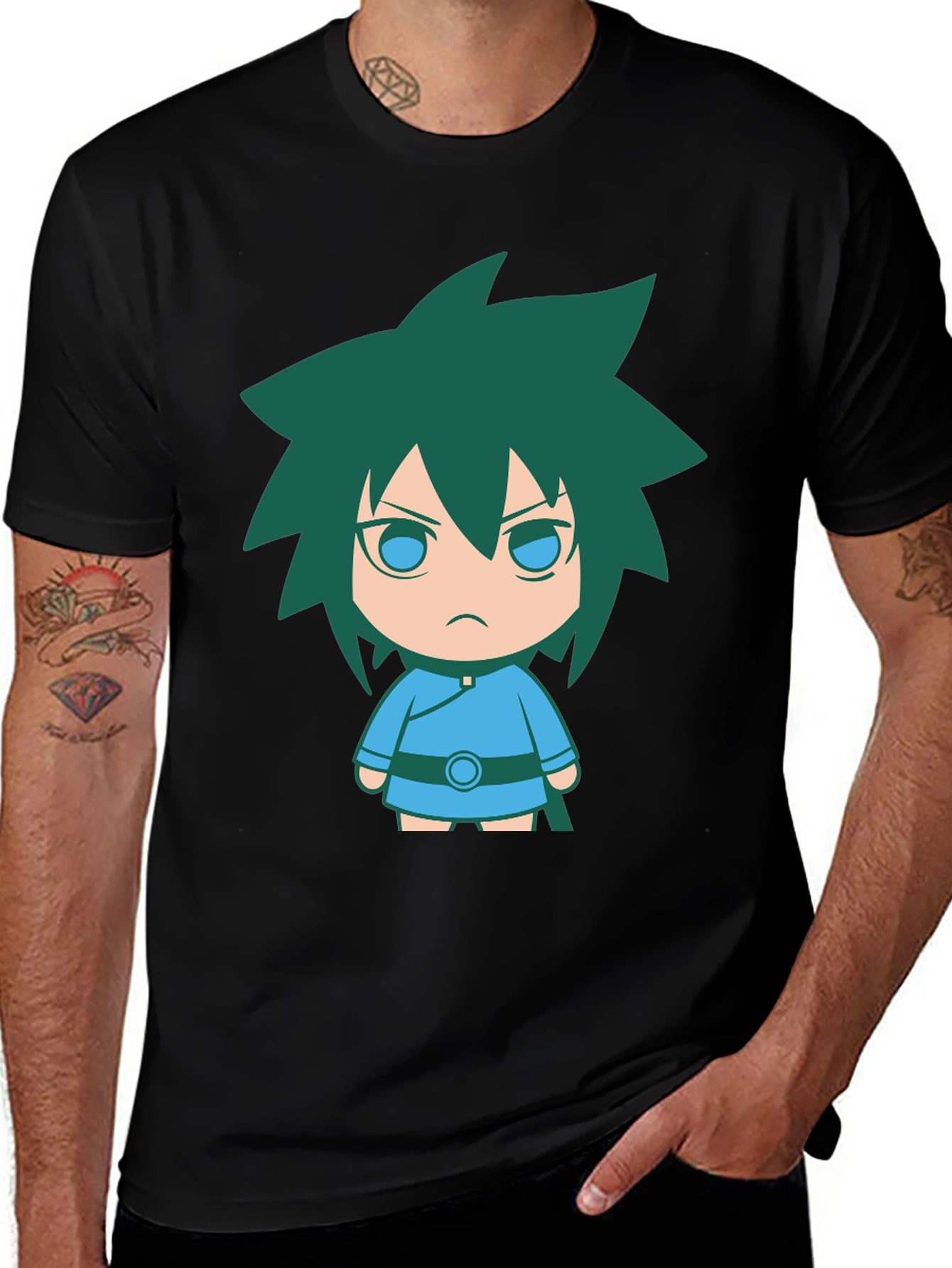 Anime Character Black T-Shirt