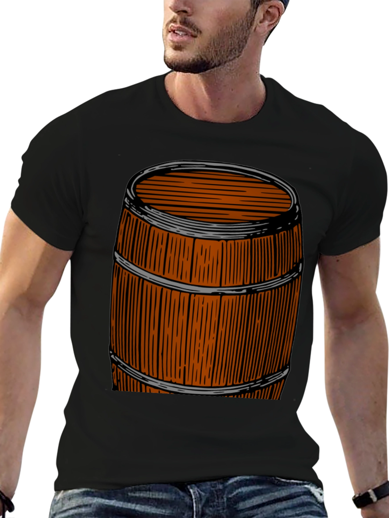 Rustic Barrel Graphic Tee - Unique Design