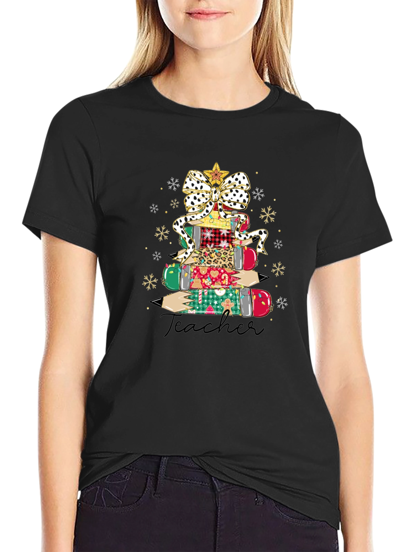 Teacher Christmas Tree Graphic Tee