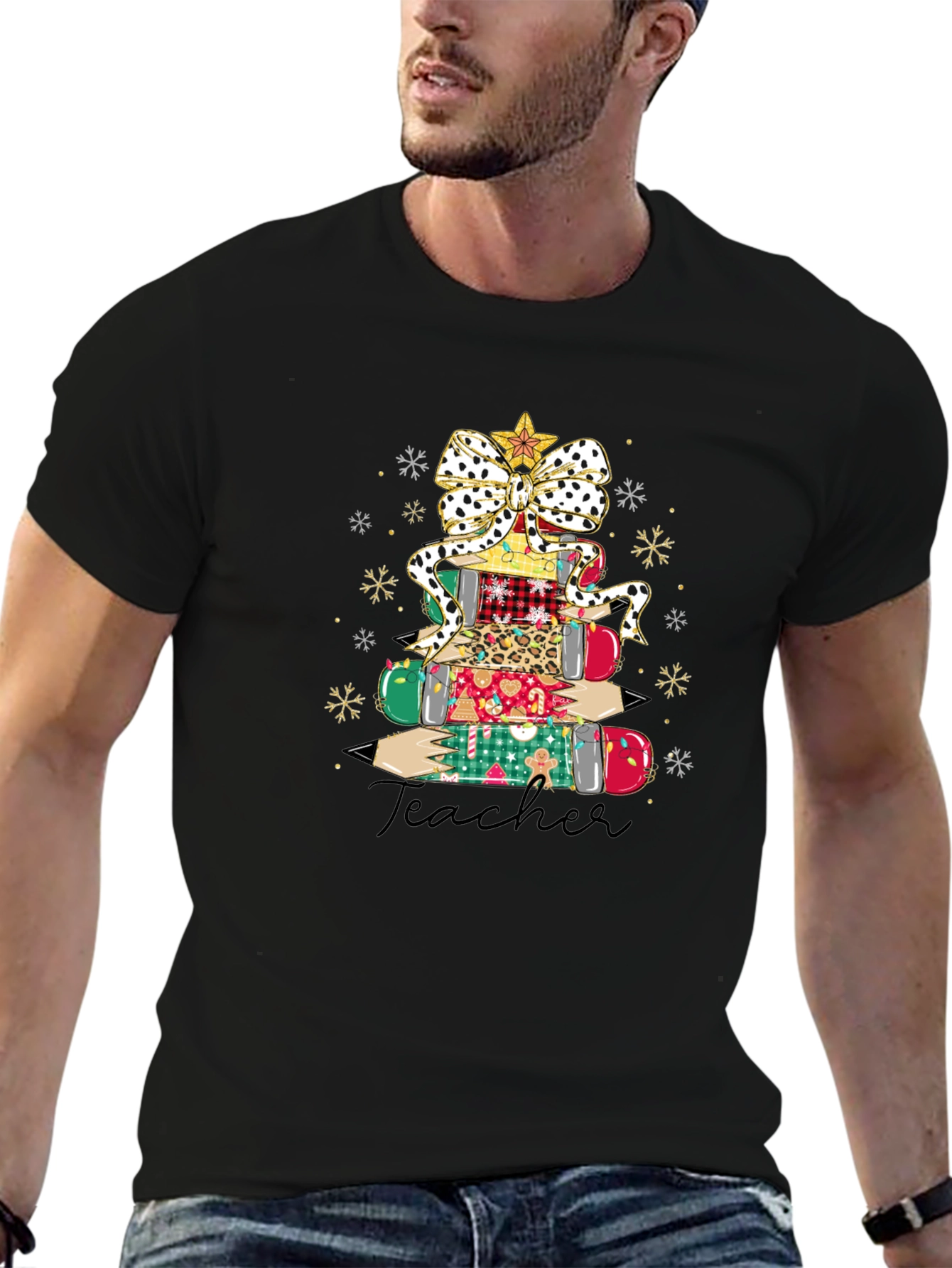 Teacher Christmas Tree Graphic Tee