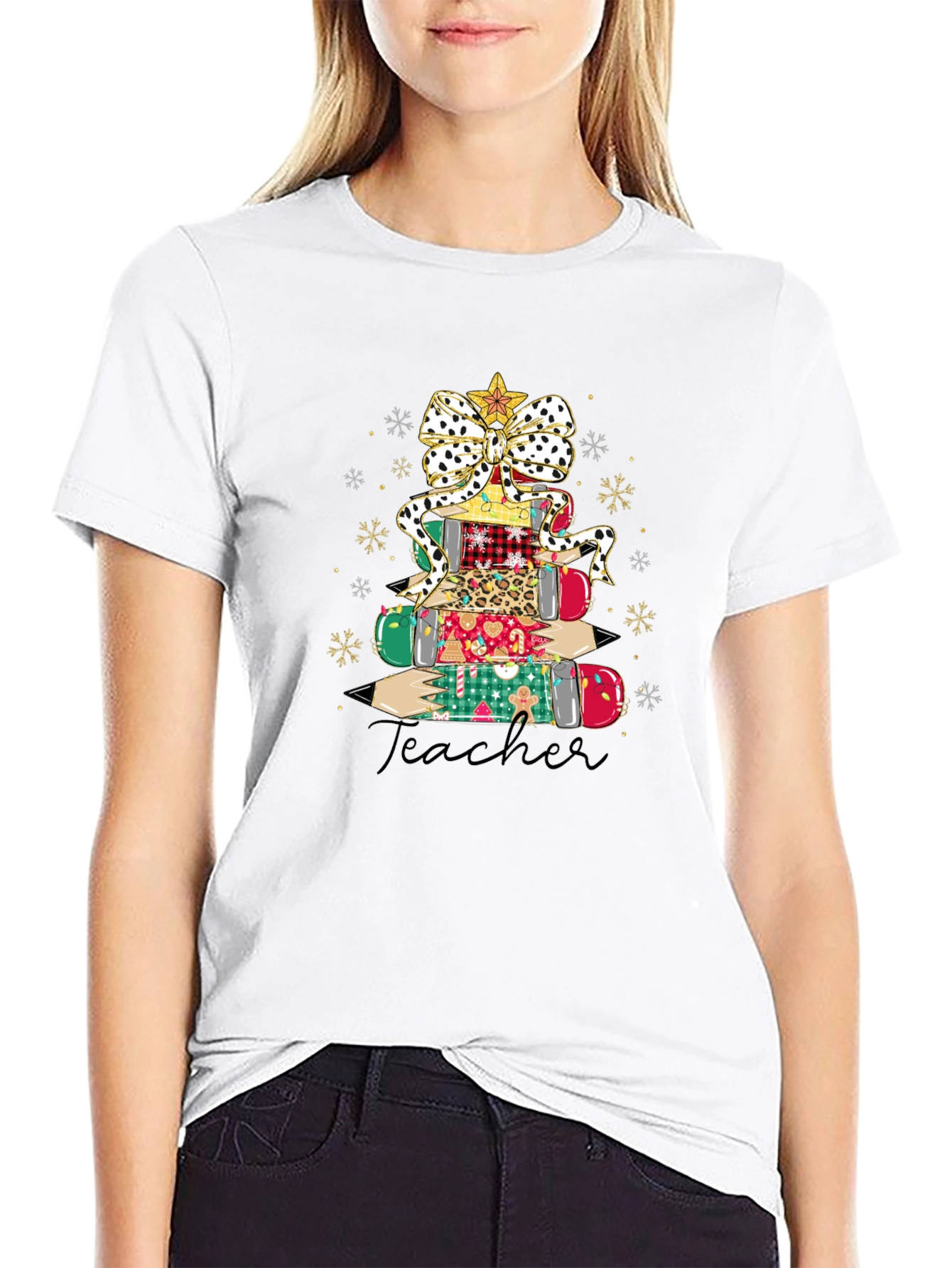 Teacher Christmas Tree Graphic Tee
