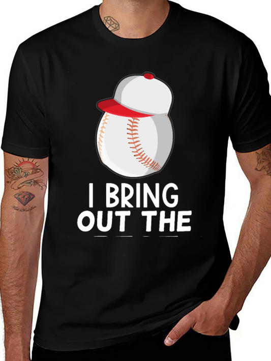 Baseball & Hat Graphic T-Shirt - I Bring Out The