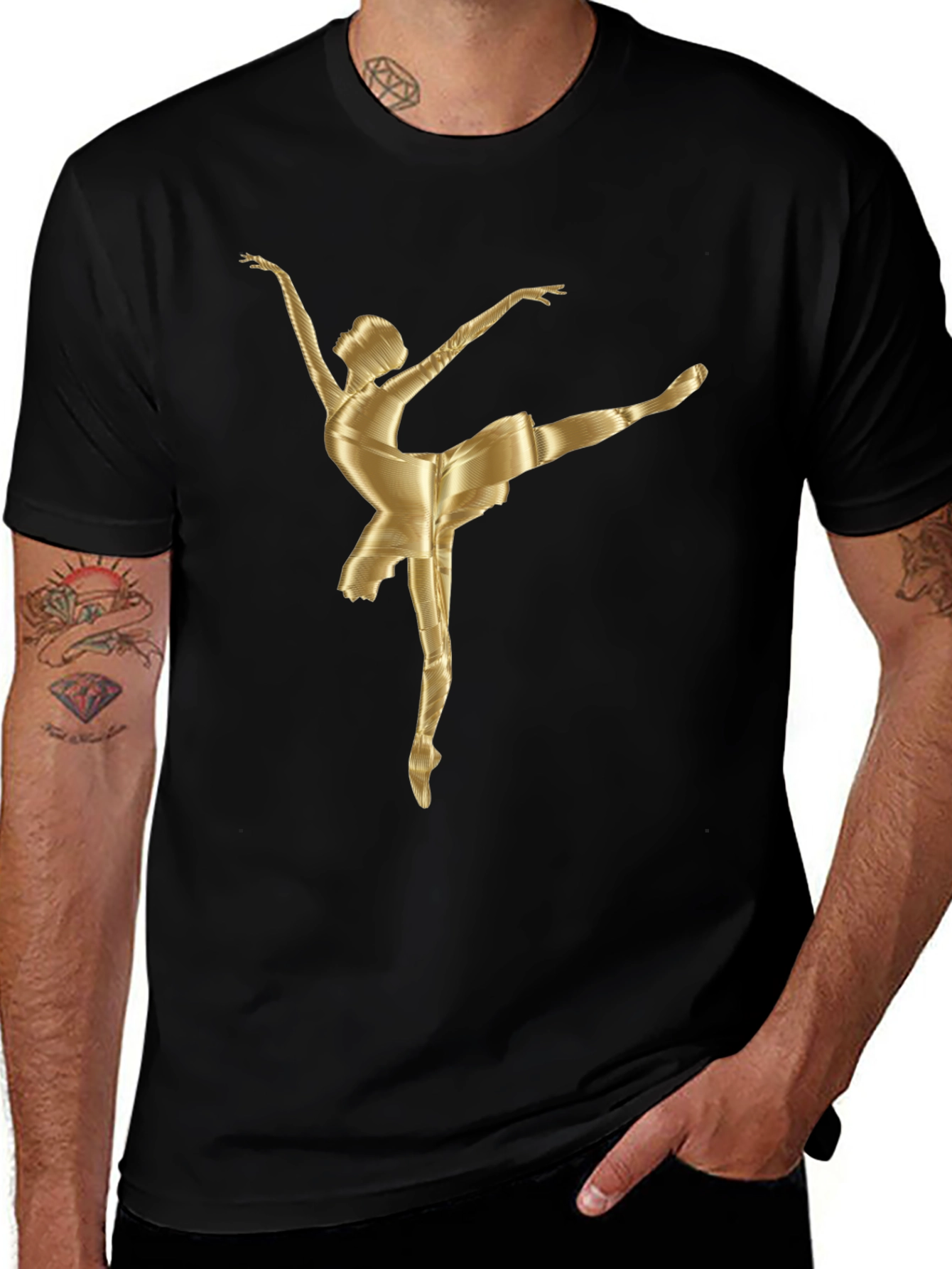 Ballerina Graphic Tee - Stylish Cotton Blend T-Shirt