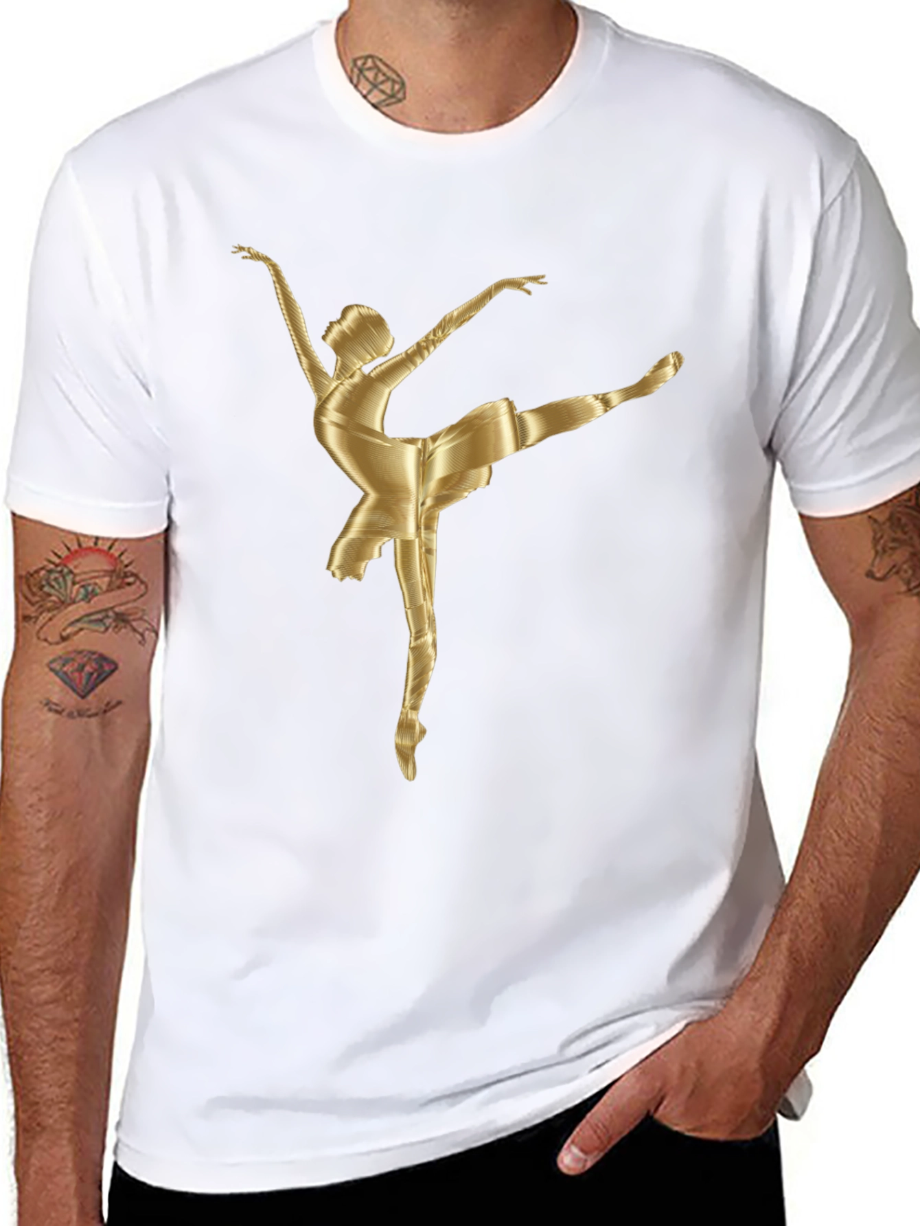 Ballerina Graphic Tee - Stylish Cotton Blend T-Shirt
