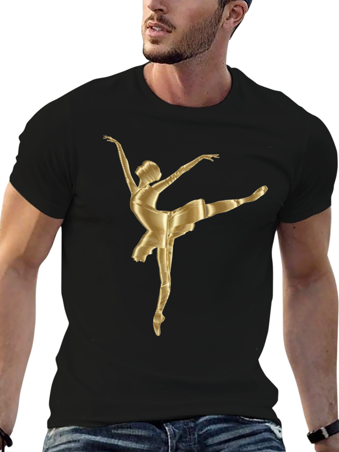 Ballerina Graphic Tee - Stylish Cotton Blend T-Shirt