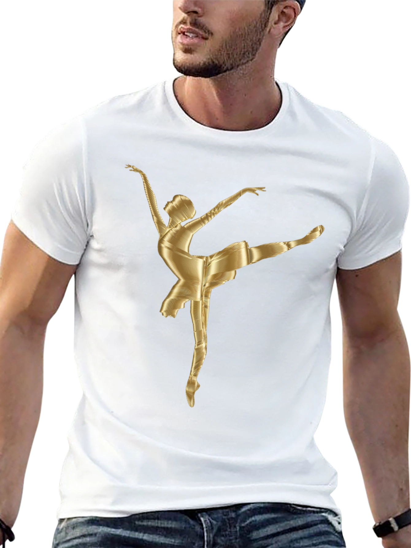 Ballerina Graphic Tee - Stylish Cotton Blend T-Shirt
