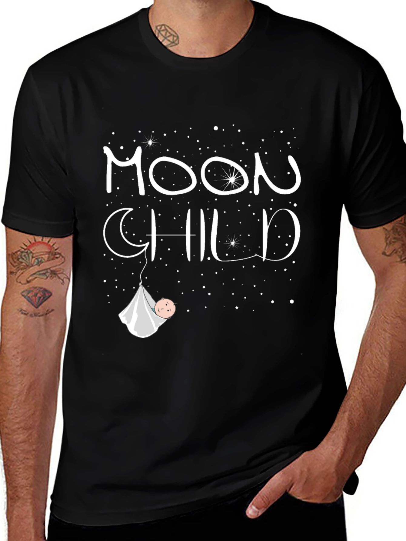 Moon Child Graphic T-Shirt - Unisex Black Tee