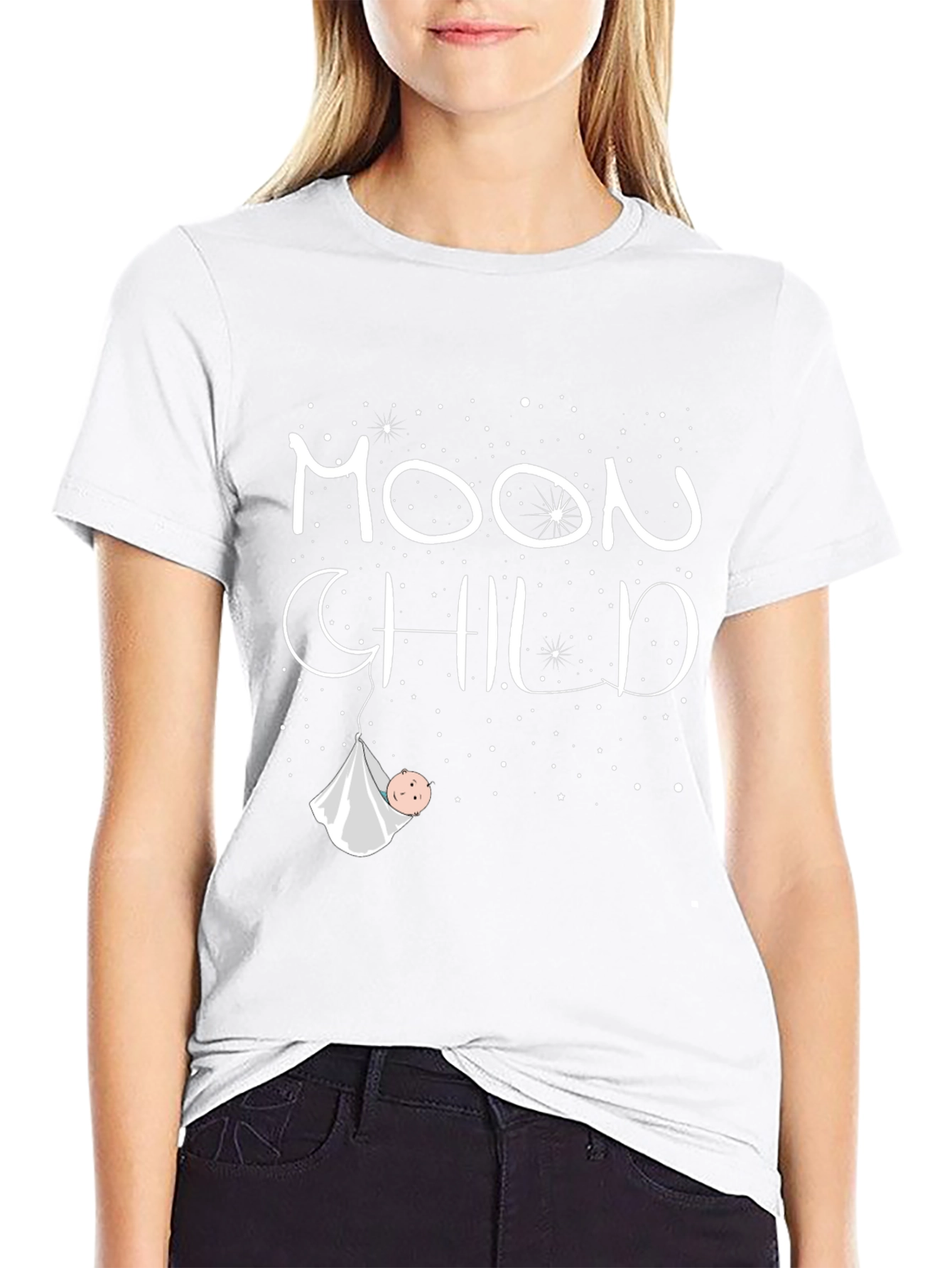 Moon Child Graphic T-Shirt - Unisex Black Tee