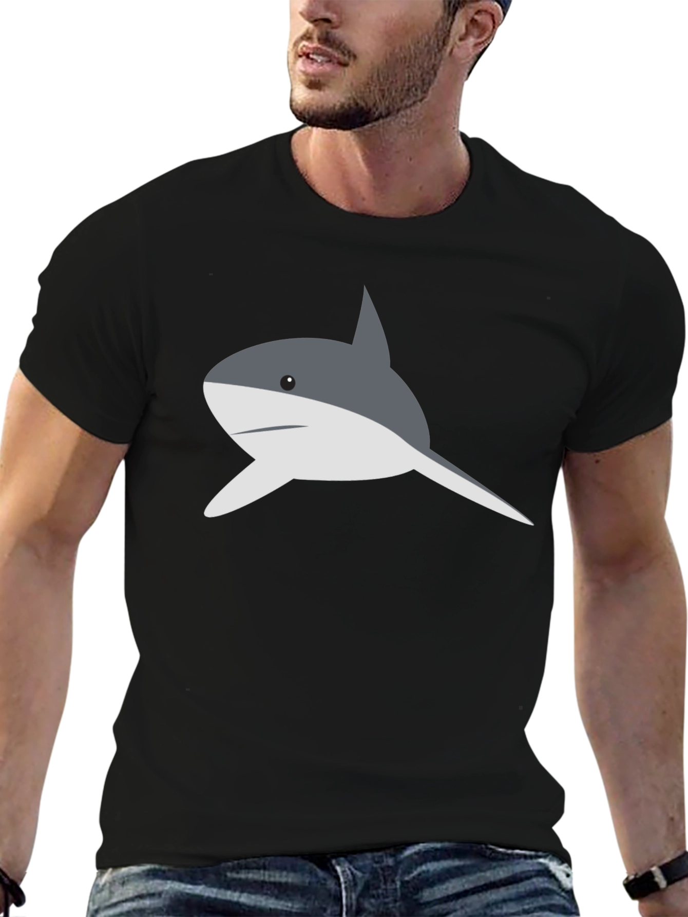 Shark Graphic T-Shirt - Mens Black Tee