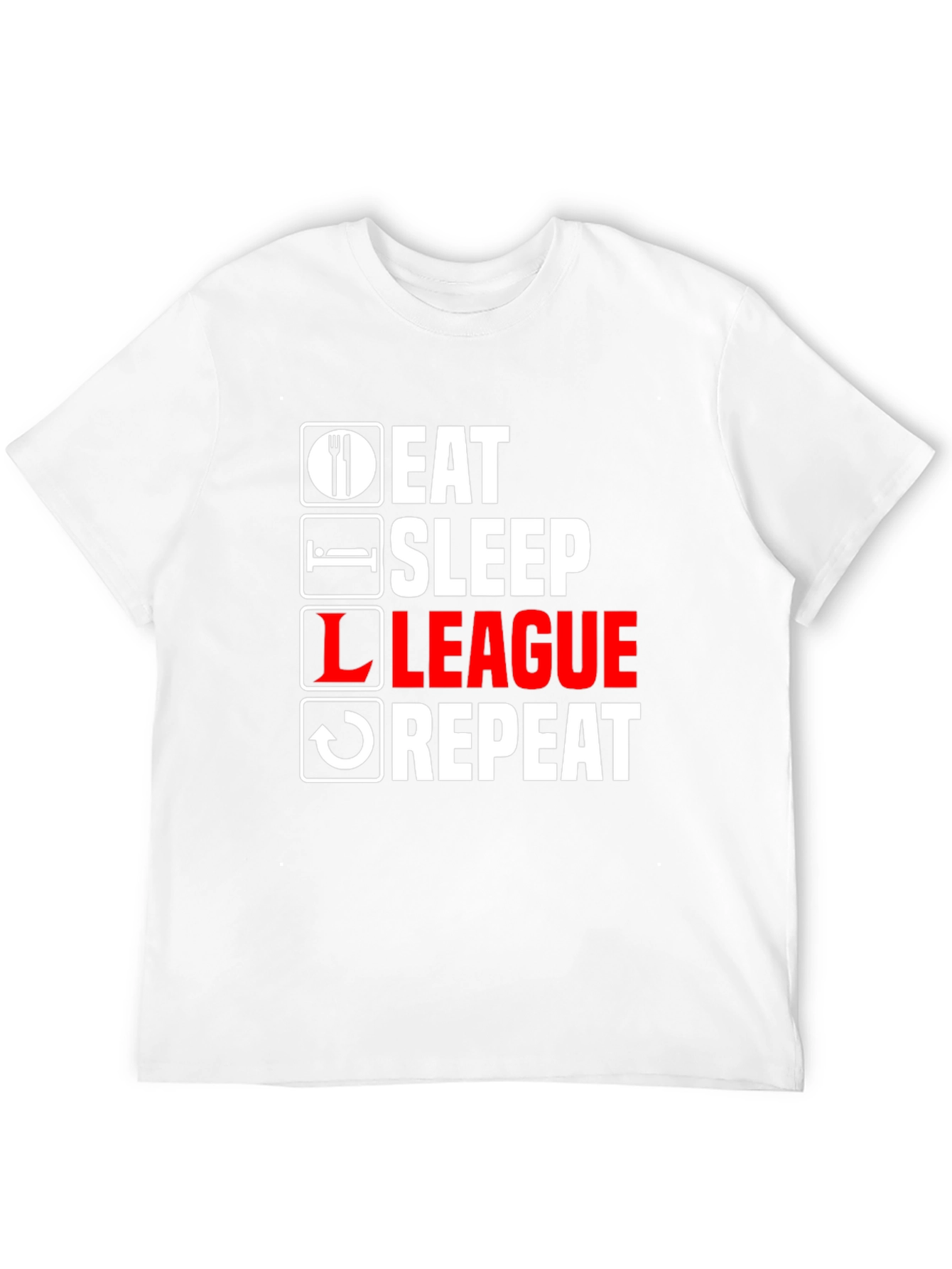 Eat Sleep League Repeat Black Graphic T-Shirt