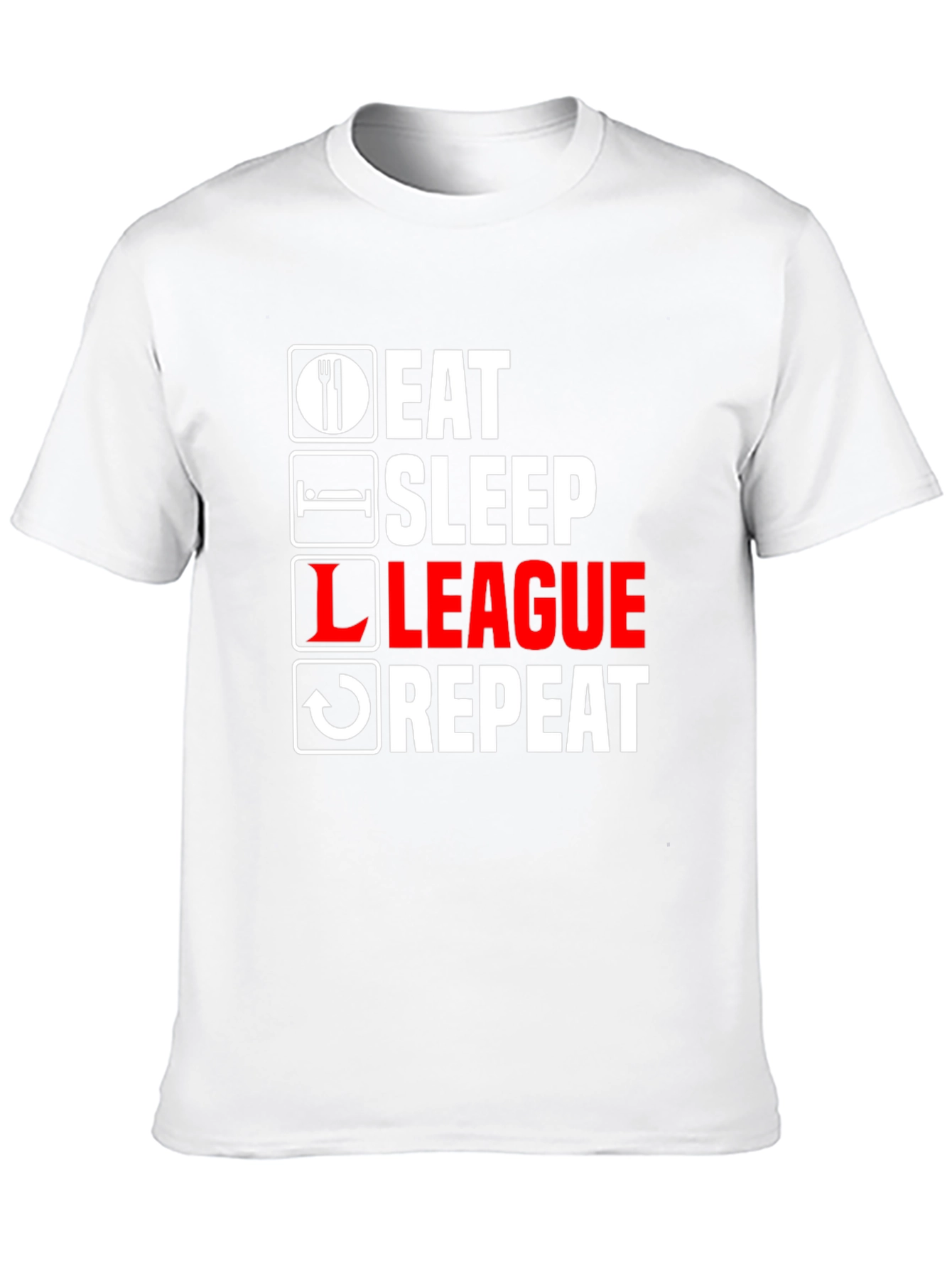 Eat Sleep League Repeat Black Graphic T-Shirt