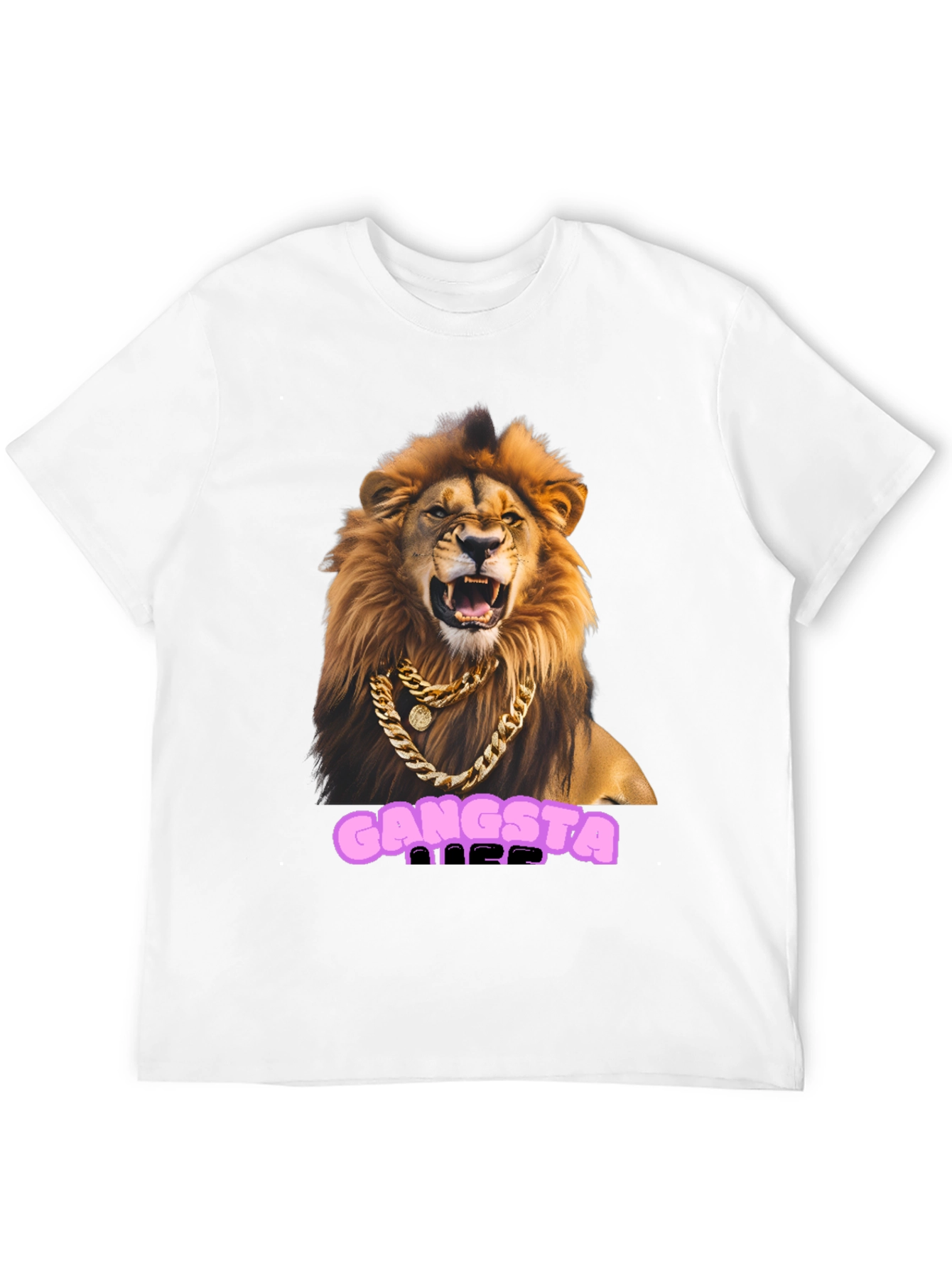 Gangsta Lion Graphic Tee - Black