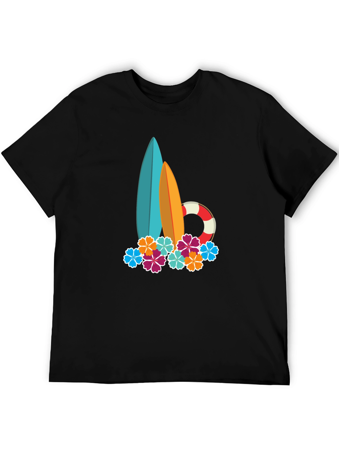 Surfboard & Floral Graphic Tee