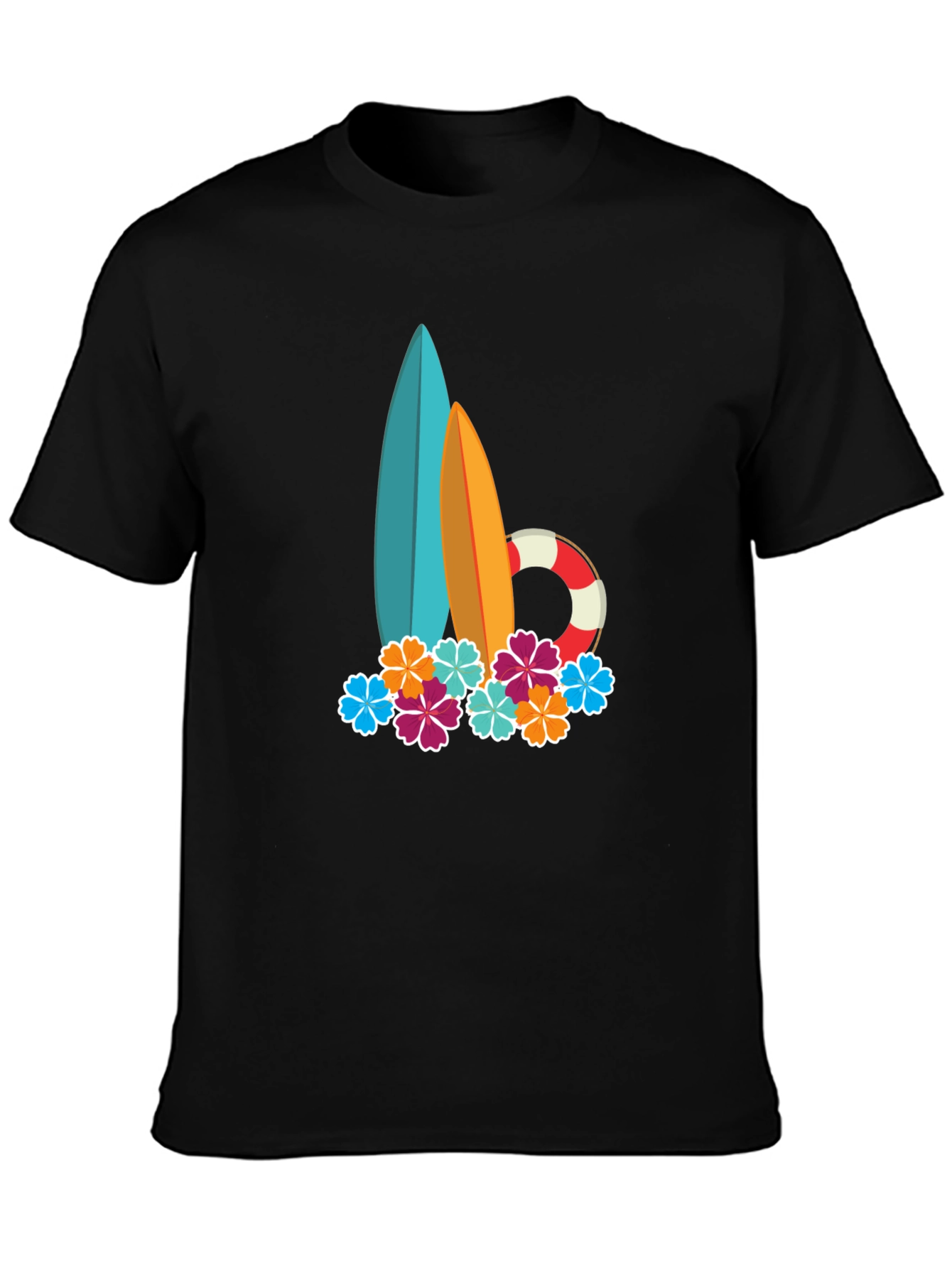 Surfboard & Floral Graphic Tee