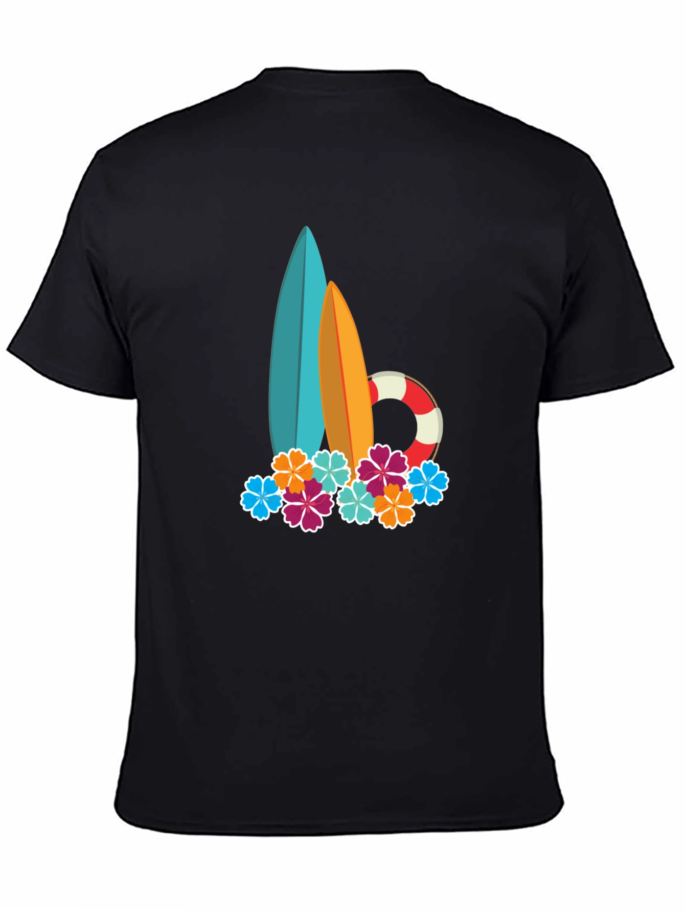 Surfboard & Floral Graphic Tee