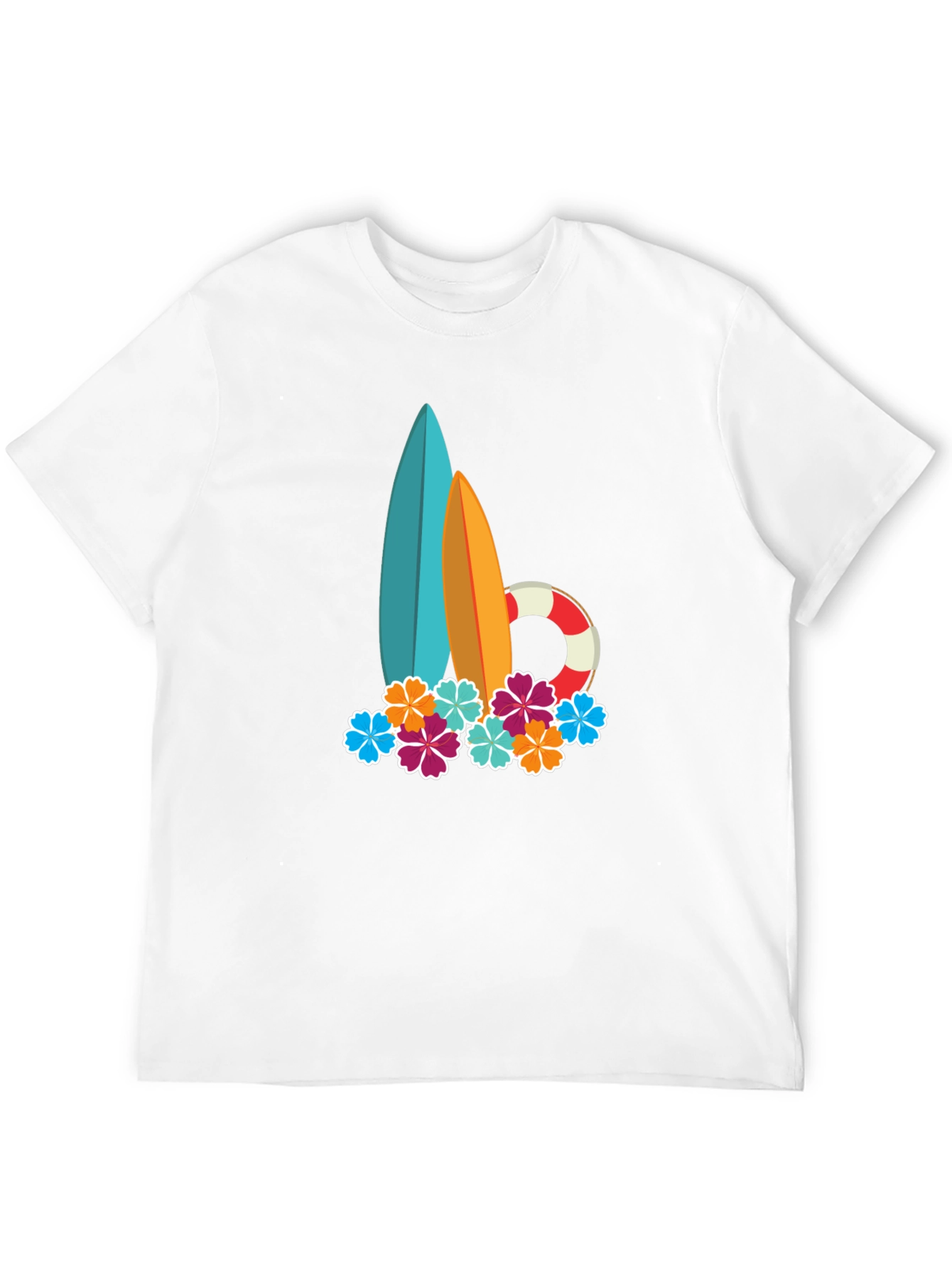 Surfboard & Floral Graphic Tee