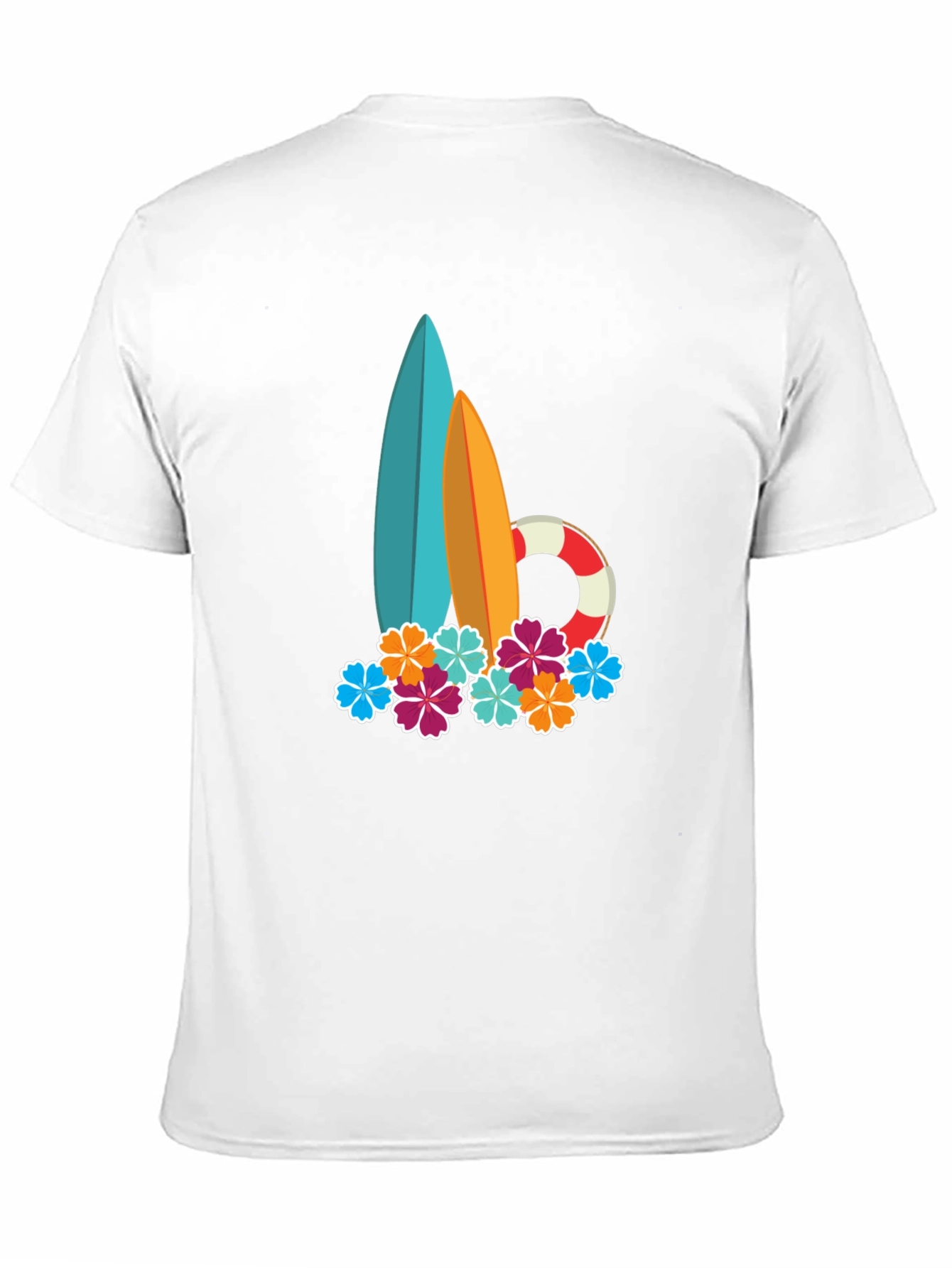Surfboard & Floral Graphic Tee