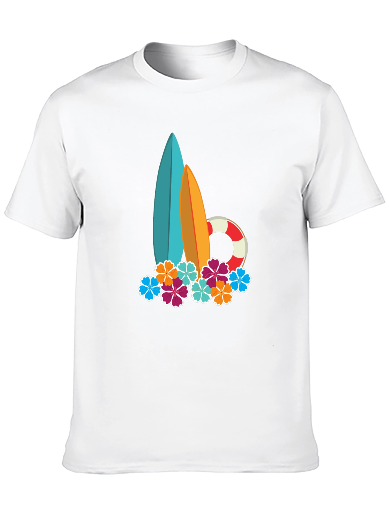 Surfboard & Floral Graphic Tee