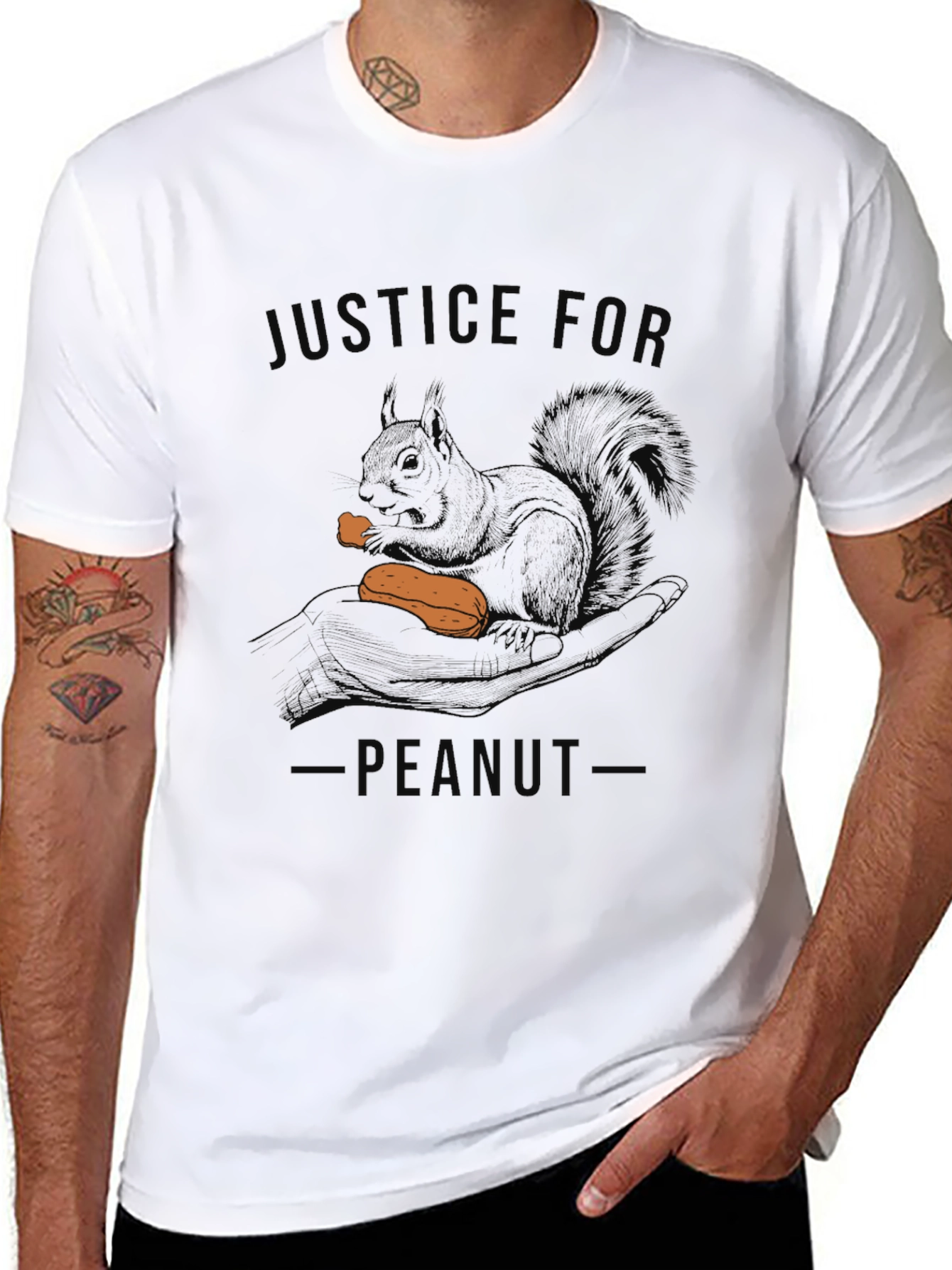Justice for Peanut T-Shirt - Novelty Squirrel Tee
