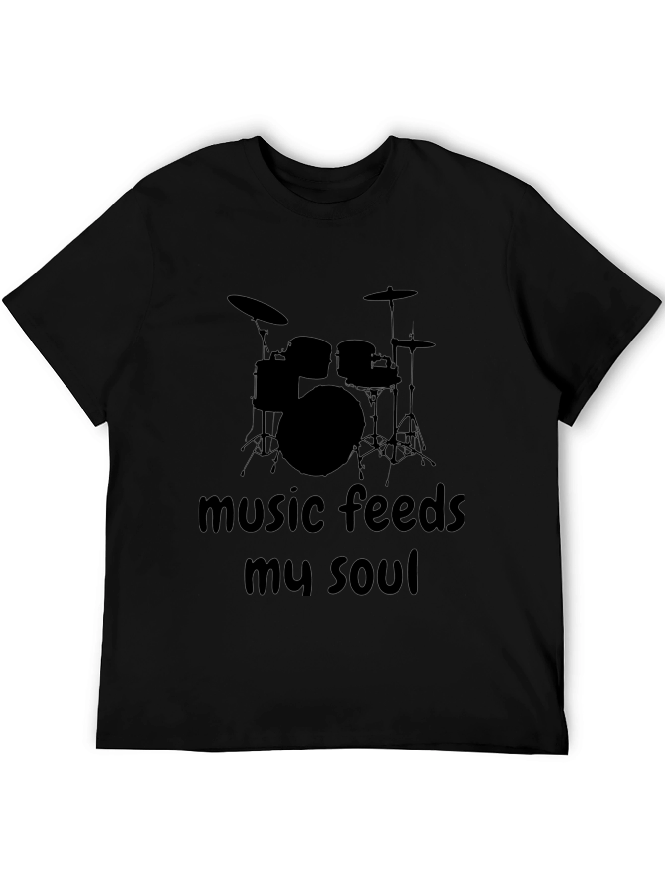 Music Feeds My Soul Drum Set T-Shirt
