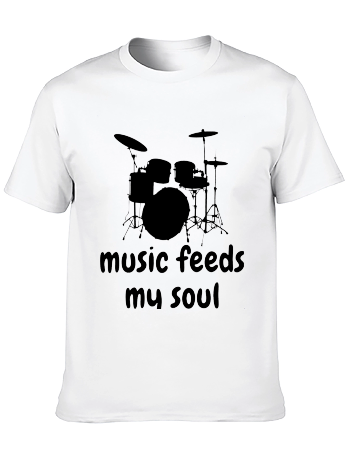 Music Feeds My Soul Drum Set T-Shirt
