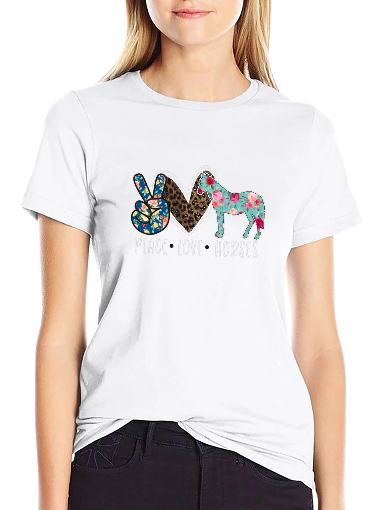Peace Love Horses Graphic Tee