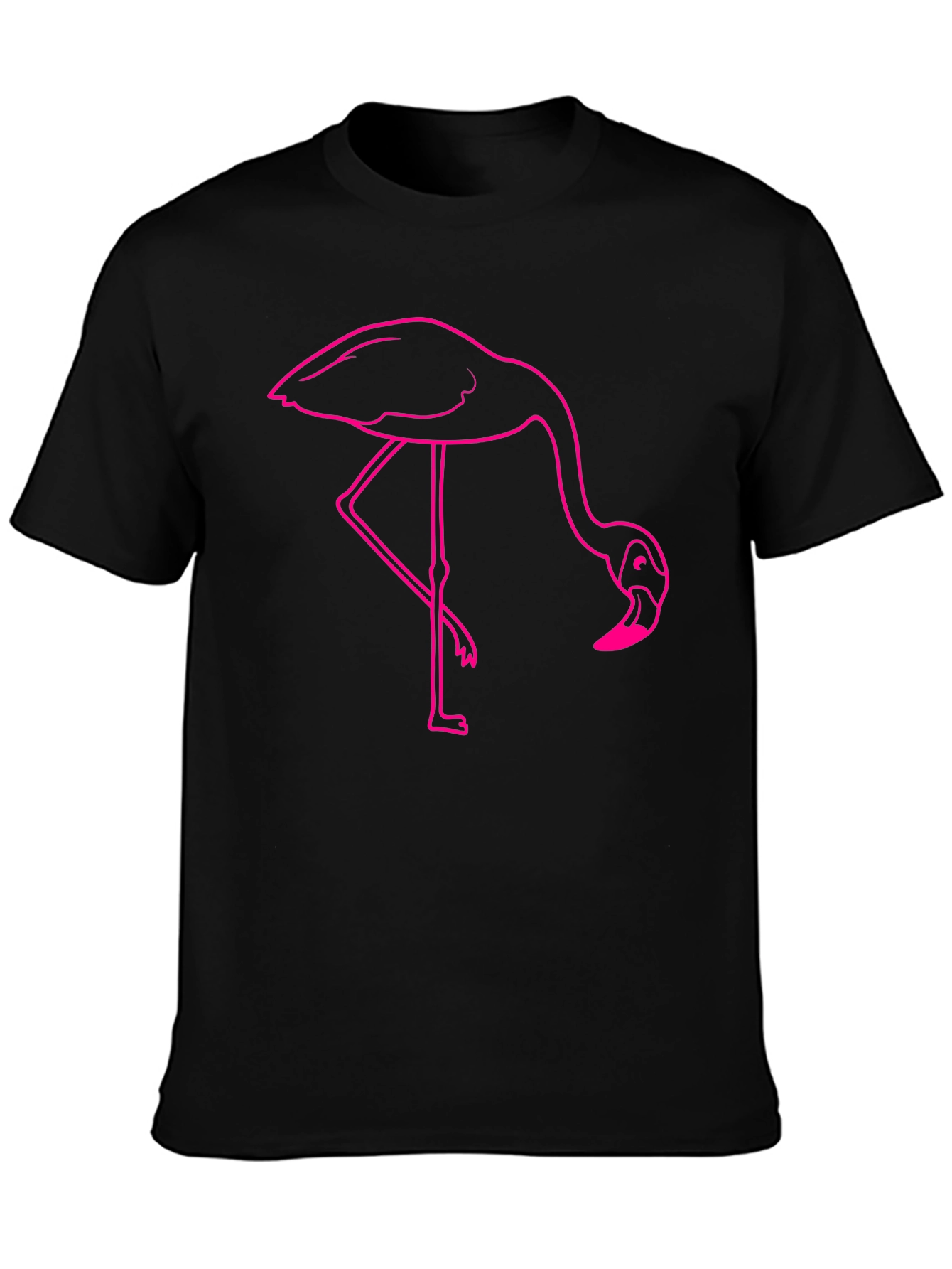 Flamingo Graphic Tee - Casual Black T-Shirt