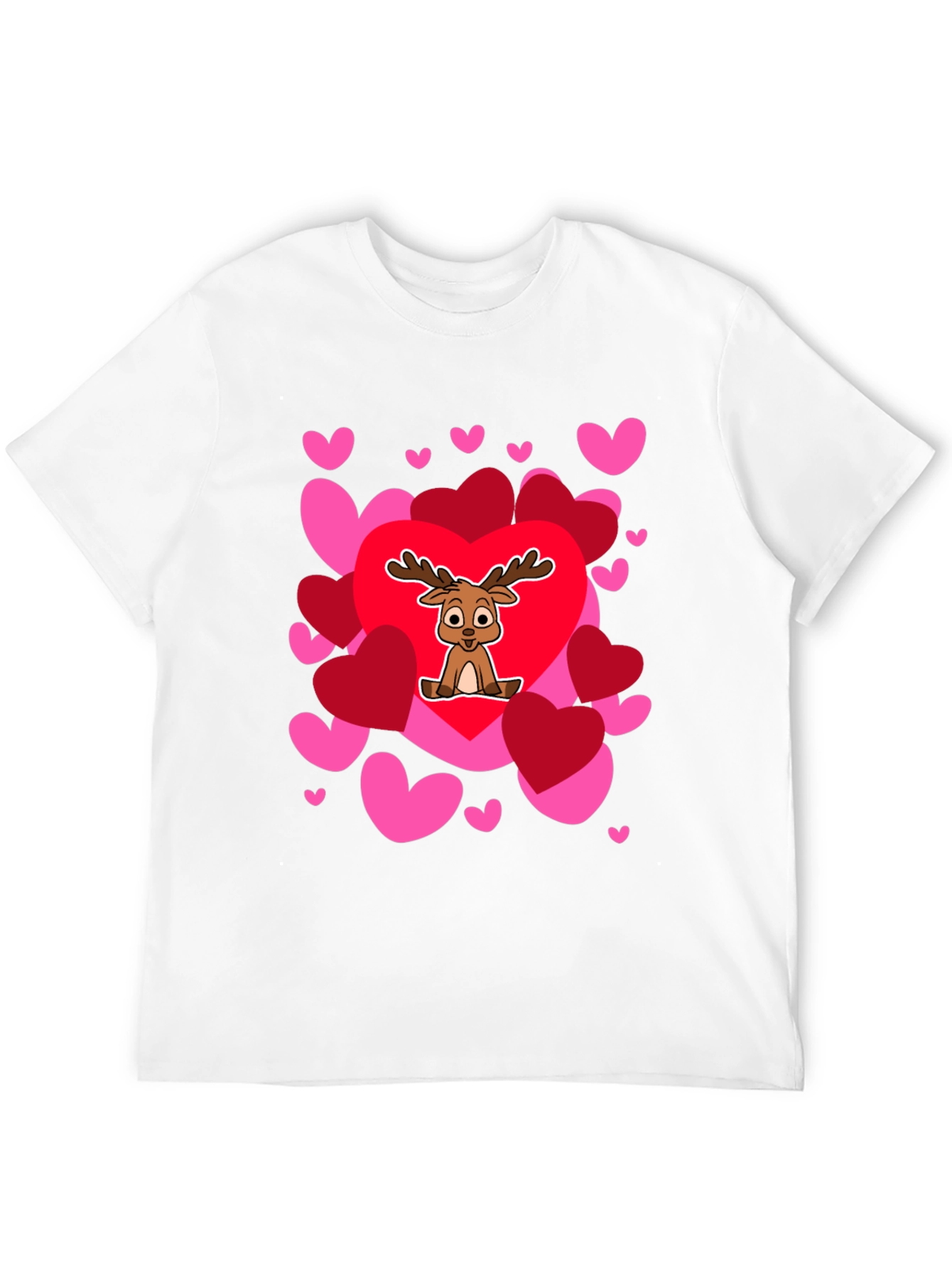 Reindeer Love Heart Valentines Day T-Shirt